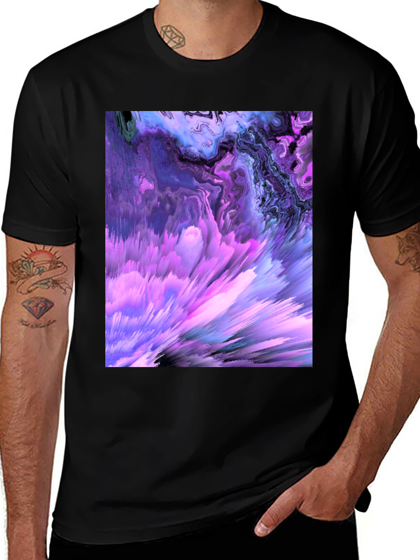 Variant 29 of Abstract Art Black T-Shirt - Unique Design