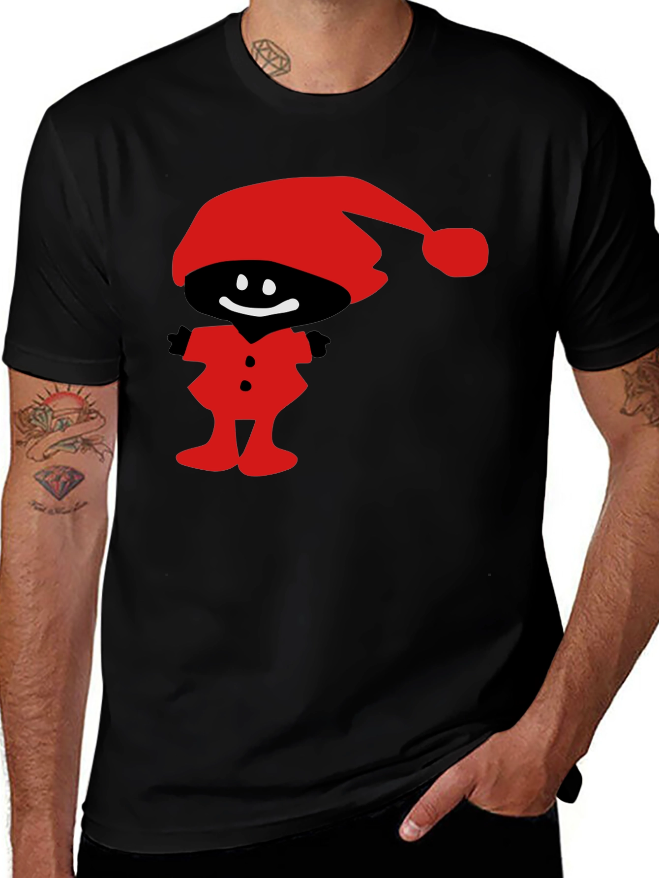 Festive "Caga Tió" Black T-Shirt