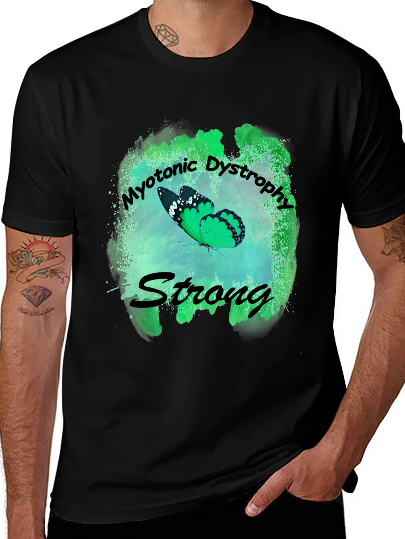 Variant 9 of Myotonic Dystrophy Awareness T-Shirt - Butterfly Strong Design