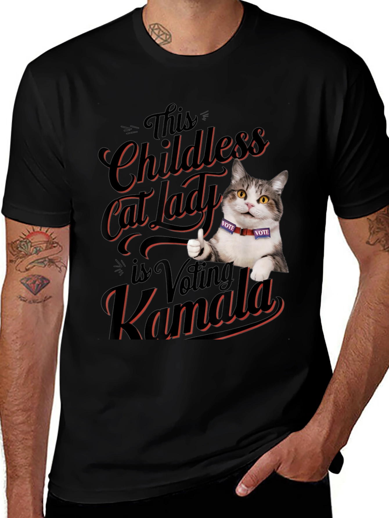 Variant 20 of Childless Cat Lady Voting Kamala T-Shirt