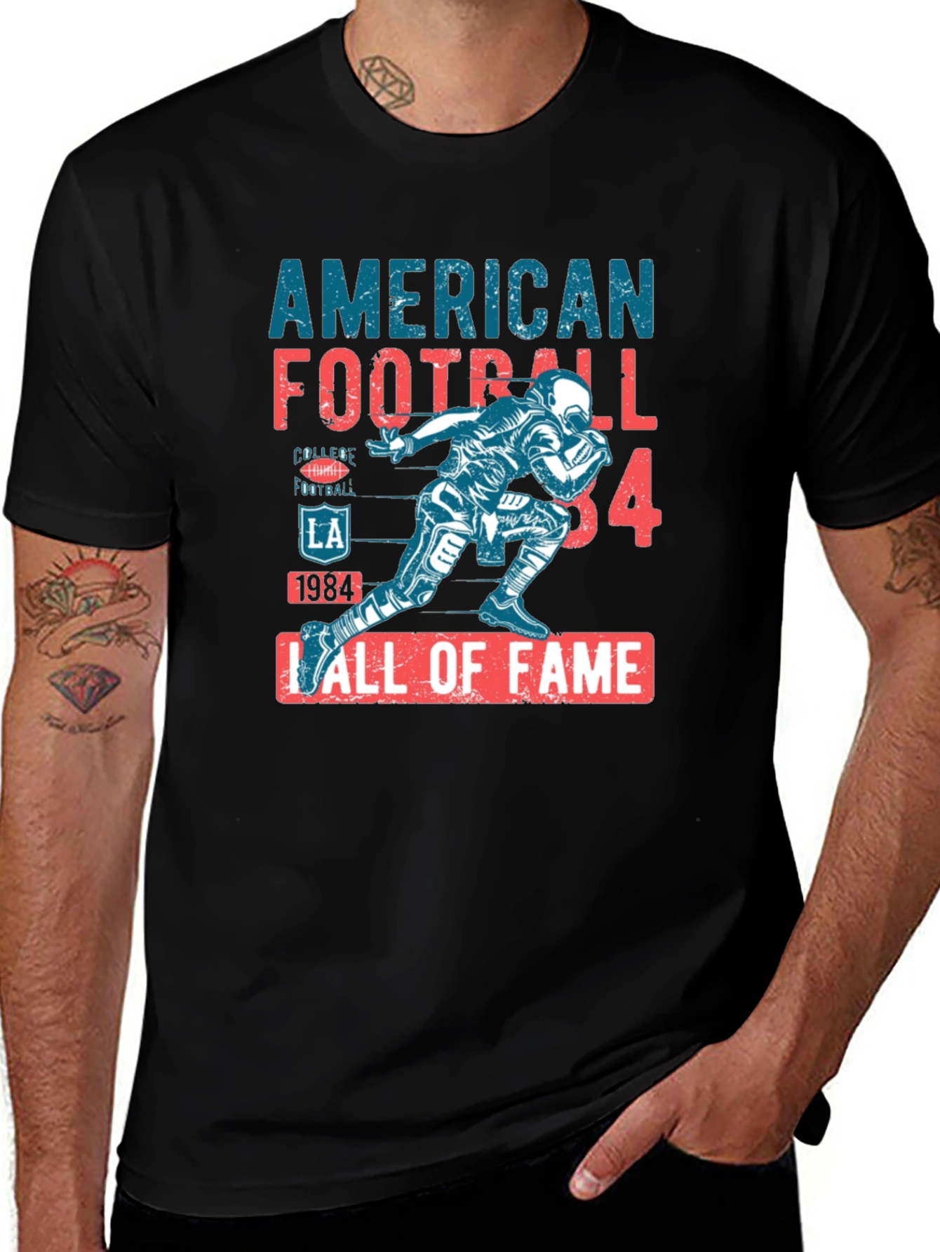 Variant 16 of American Football Hall of Fame Black T-Shirt