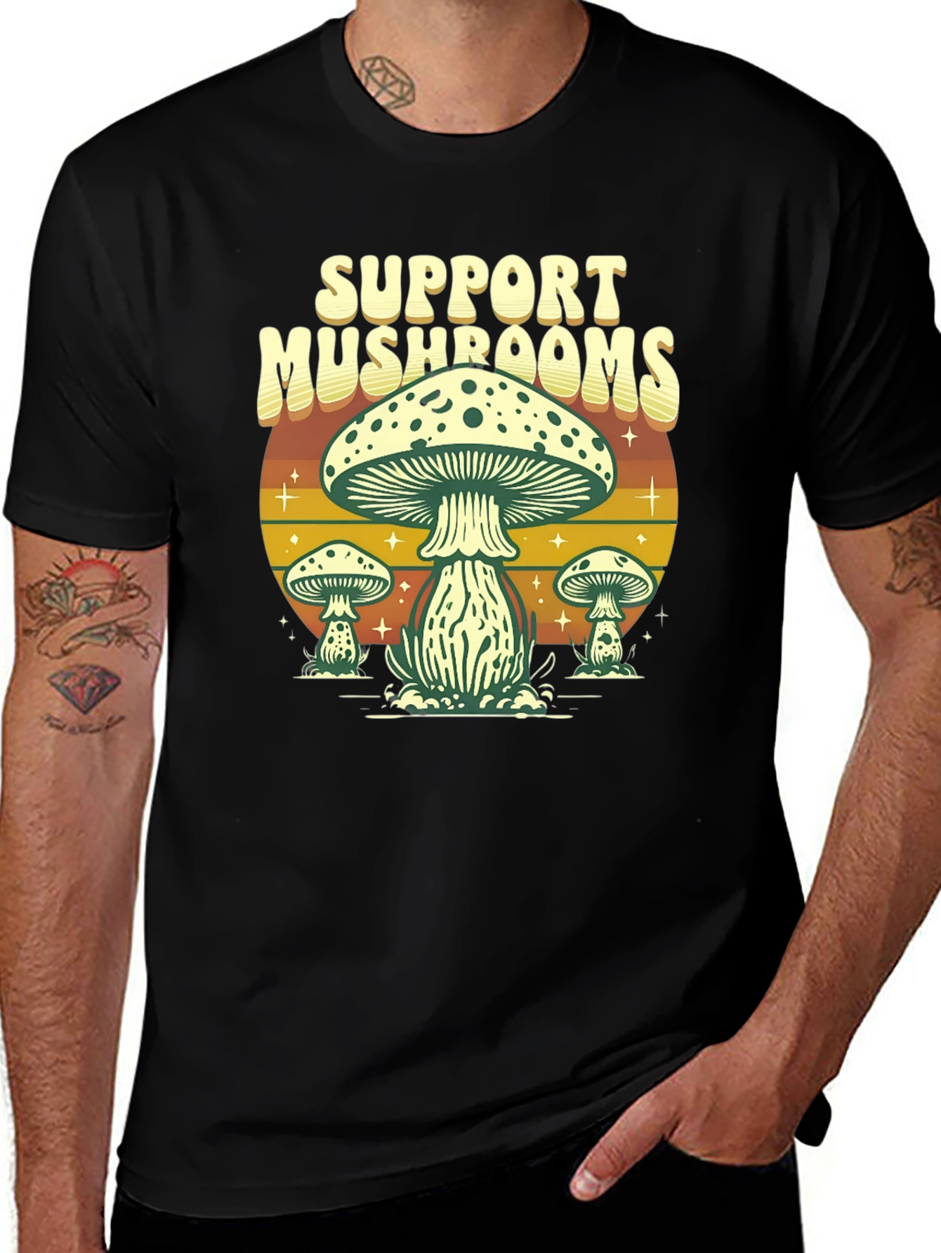 Variant 12 of Support Mushrooms Graphic T-Shirt