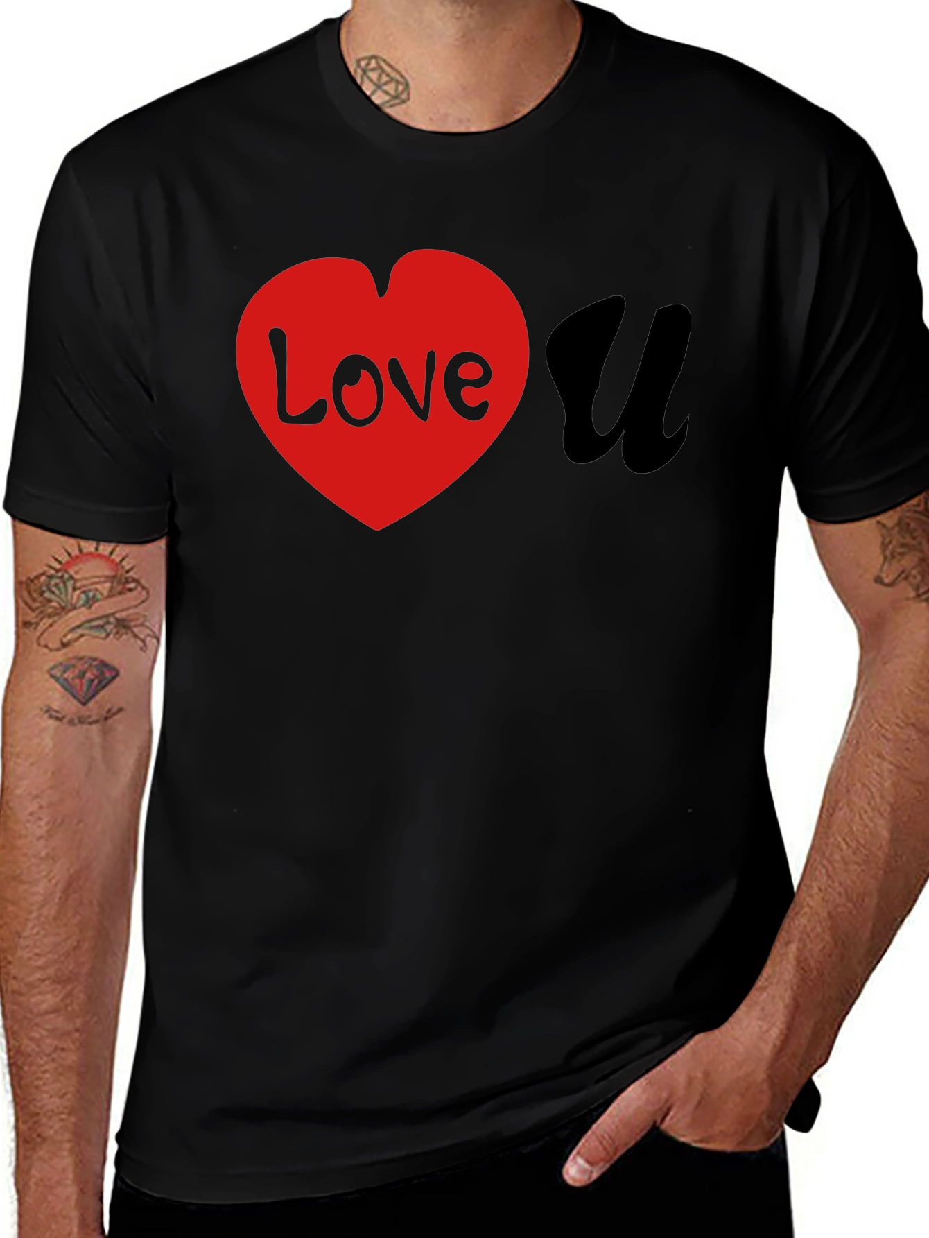 Variant 14 of Love U Black Graphic T-Shirt