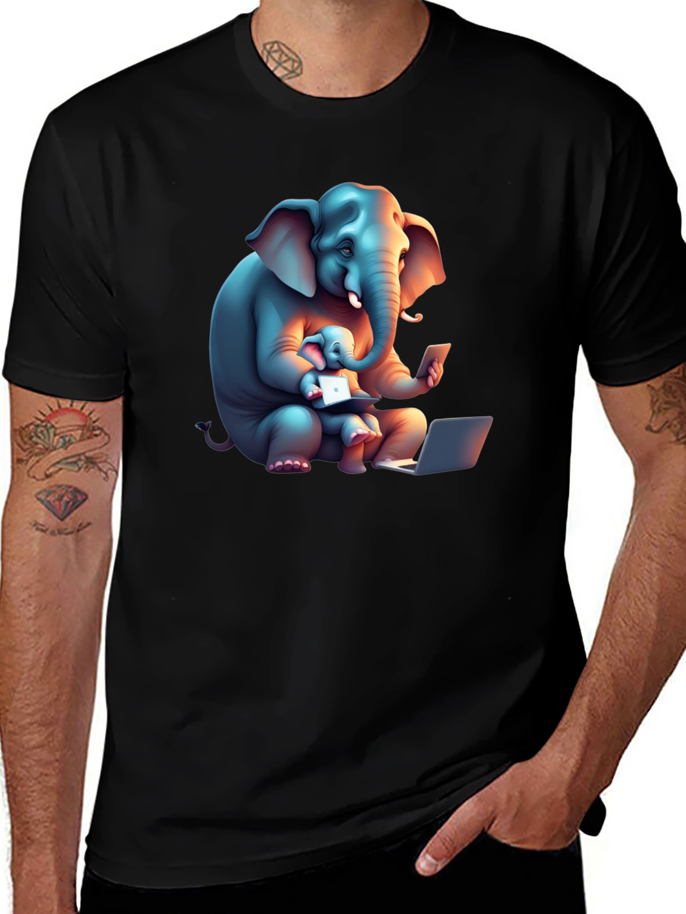 Variant 16 of Elephant Family Tech T-Shirt
