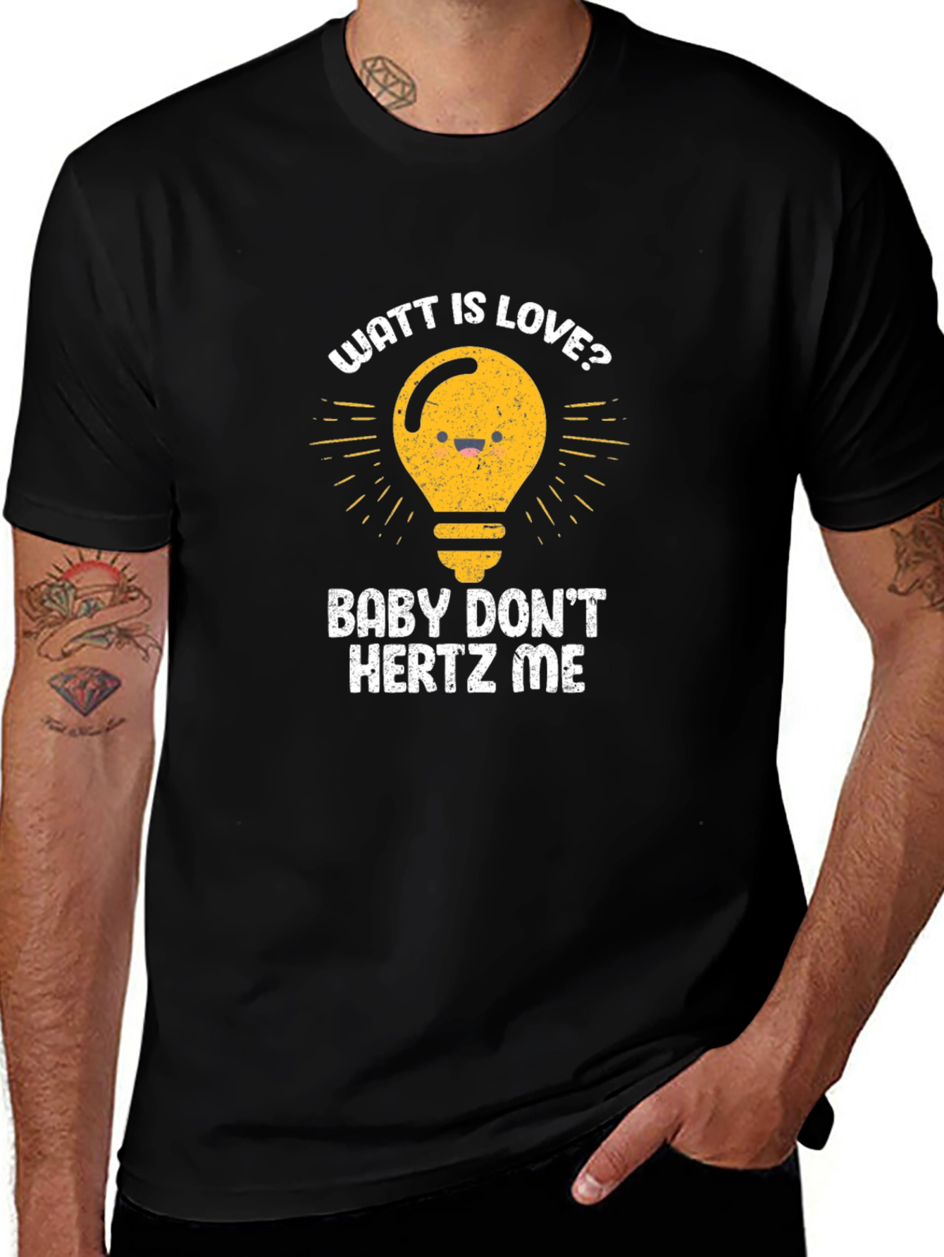 Variant 19 of Watt is Love T-Shirt - Funny Science Geek Tee