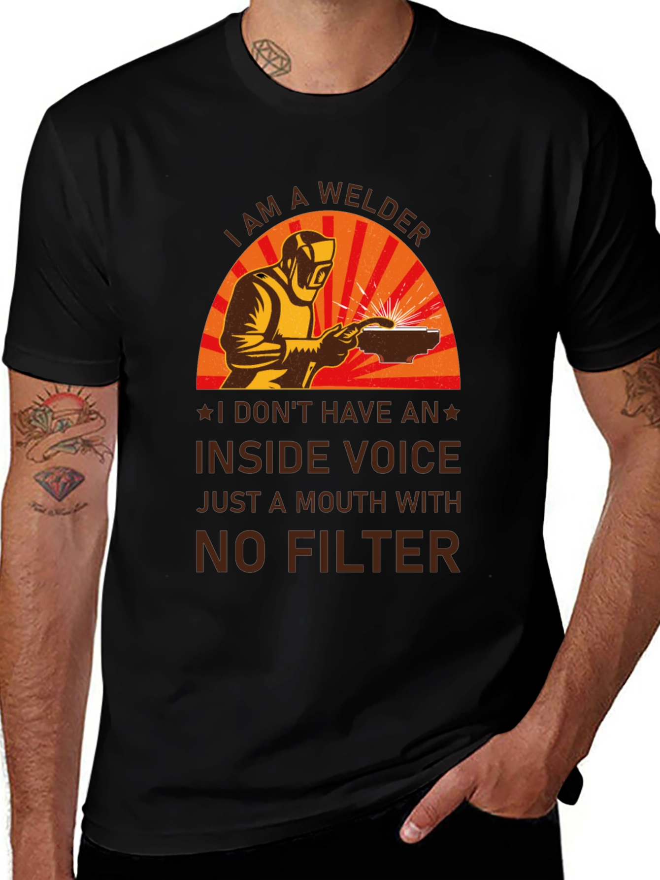Variant 3 of Welder T-Shirt: Inside Voice - No Filter