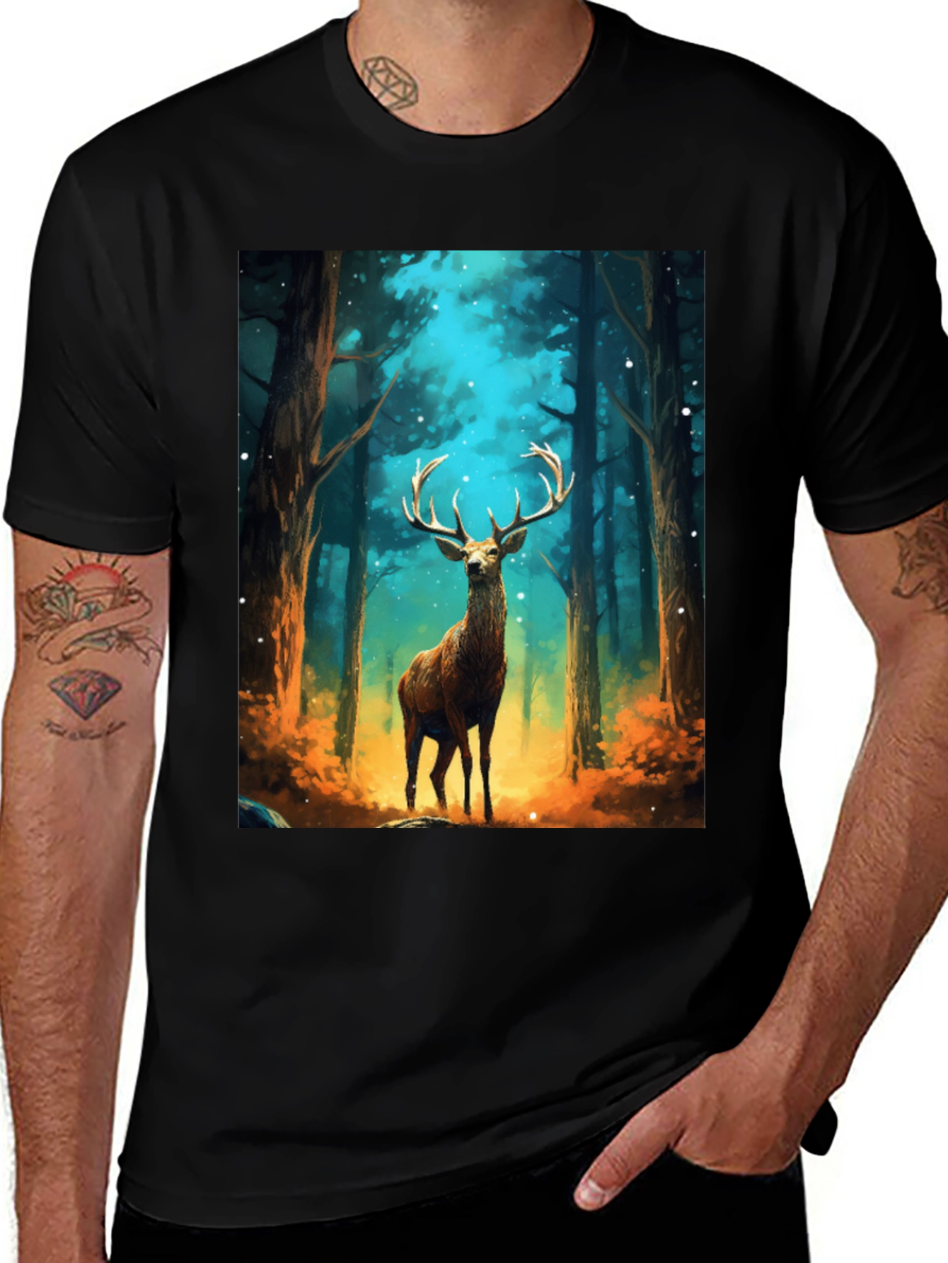 Variant 15 of Forest Deer Graphic Tee - Nature Inspired Design