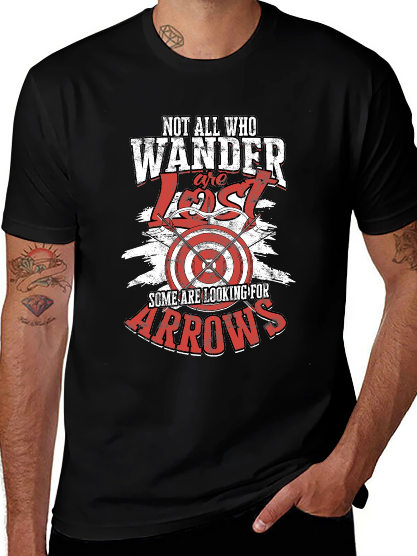 Wanderer Arrow Graphic T-Shirt -  Black Casual Tee
