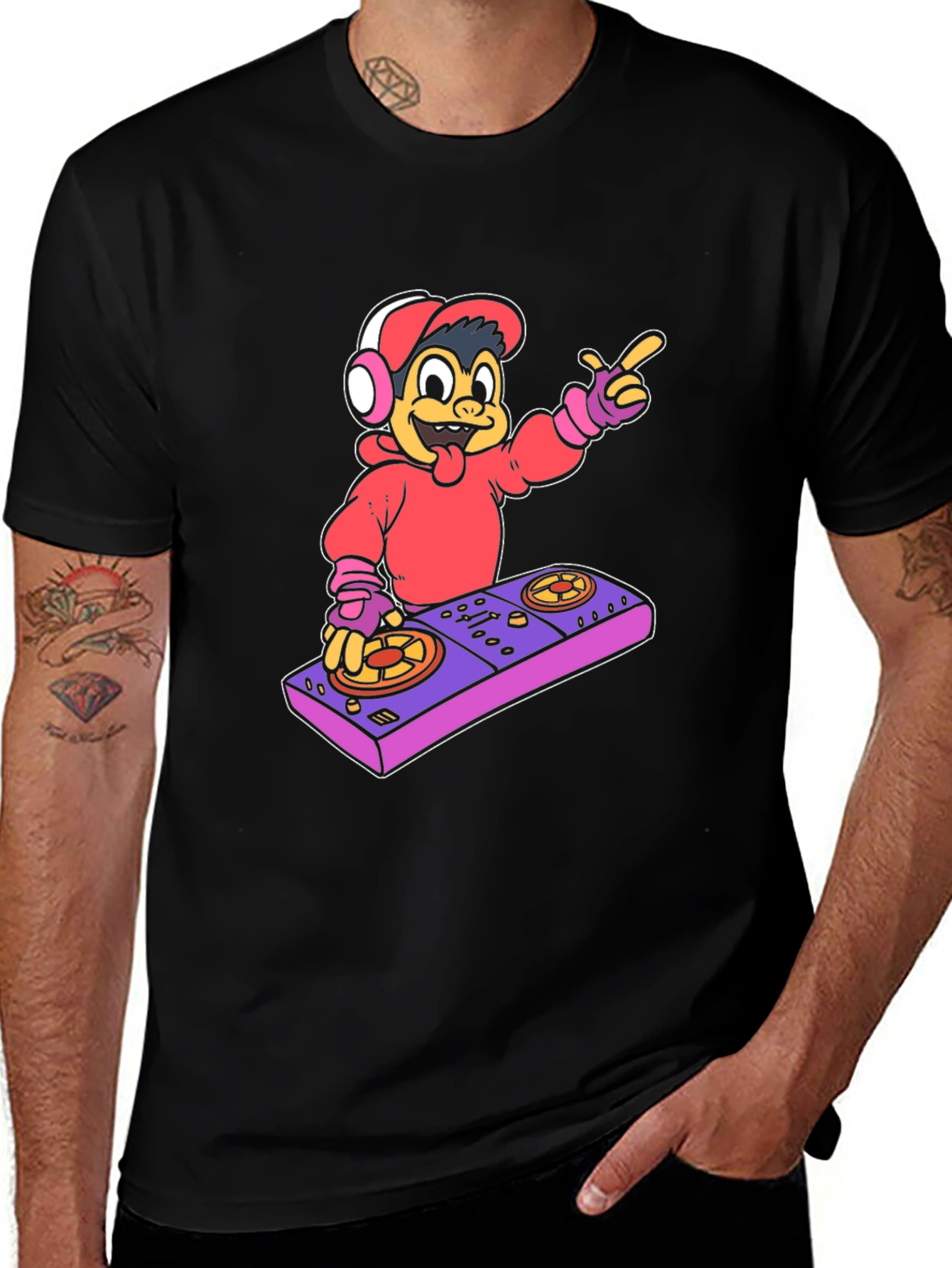Variant 22 of DJ Monkey Graphic Tee - Black