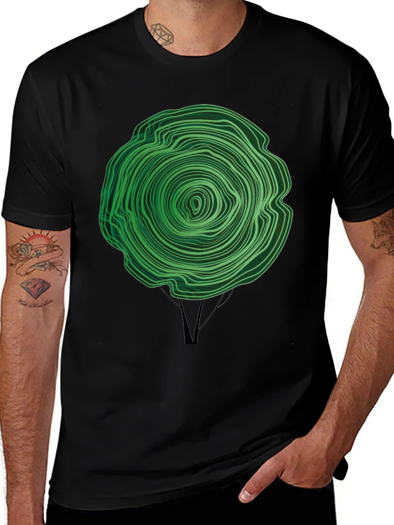 Variant 18 of Abstract Tree Ring Graphic T-Shirt