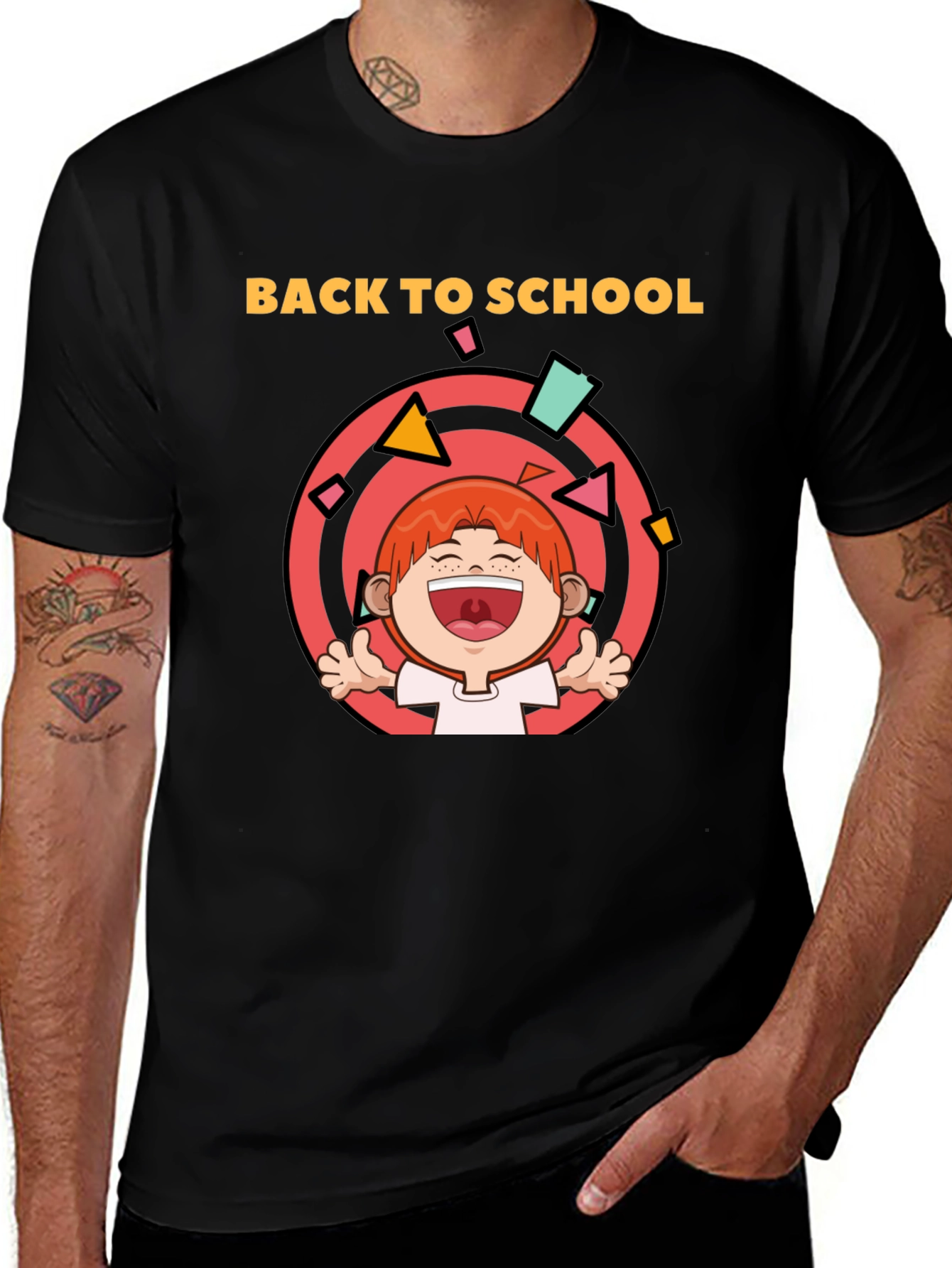 Variant 27 of Back to School Graphic Black T-Shirt