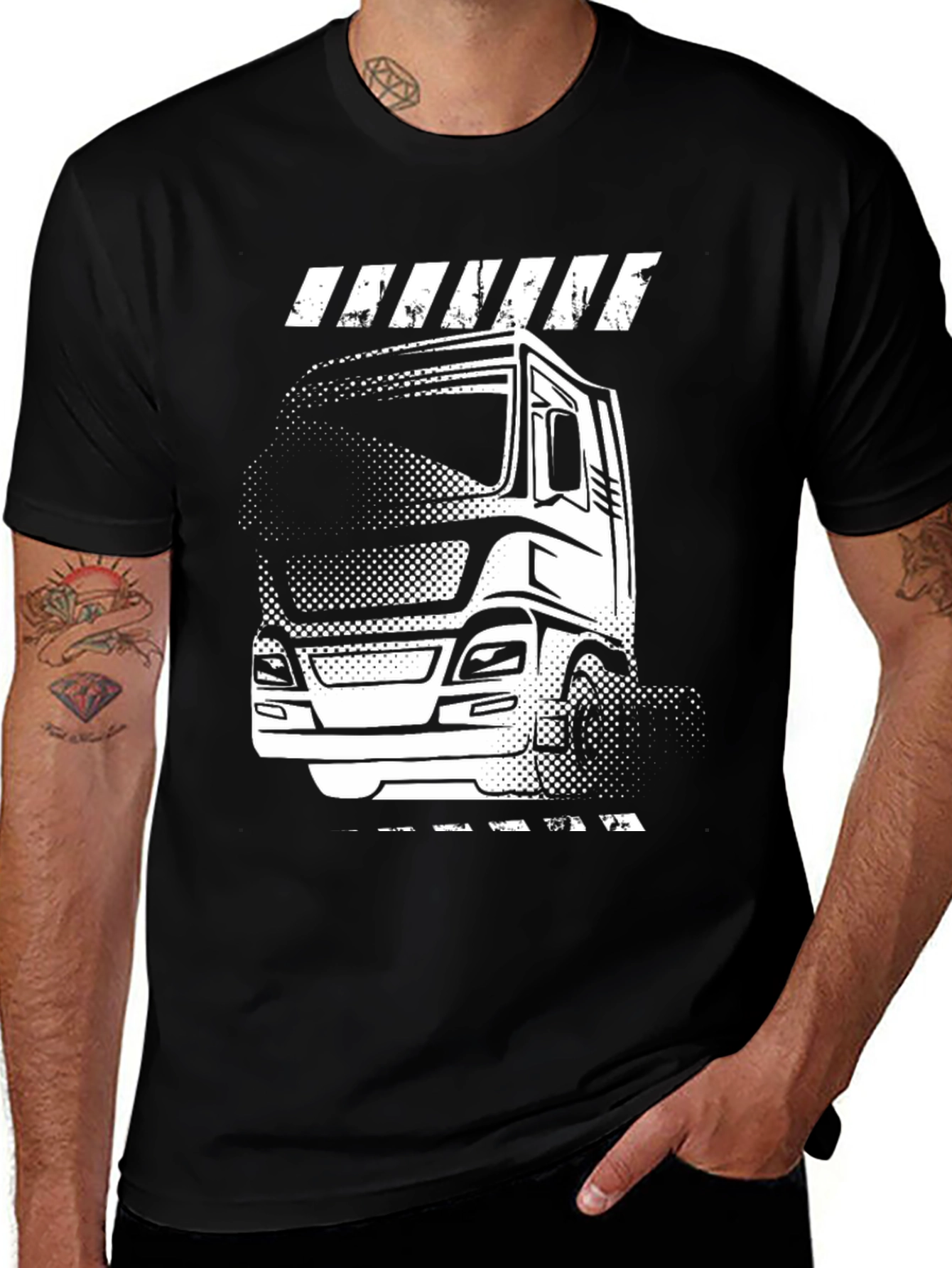 Variant 20 of Truck Graphic Black T-Shirt