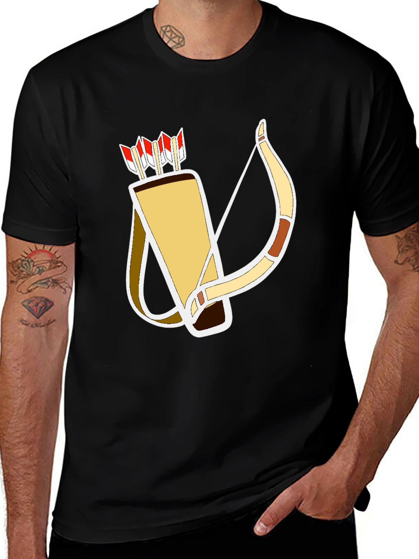 Variant 19 of Archery Graphic T-Shirt: Bow & Arrow Design