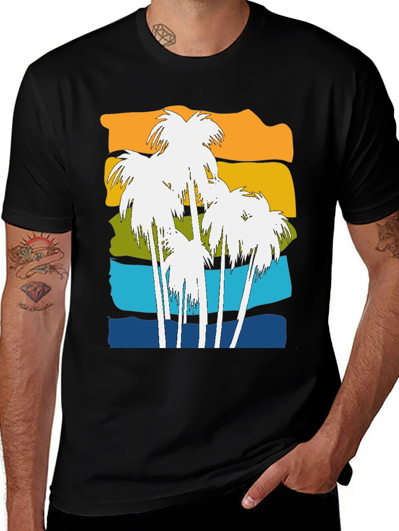 Variant 4 of Tropical Palm Tree Sunset T-Shirt