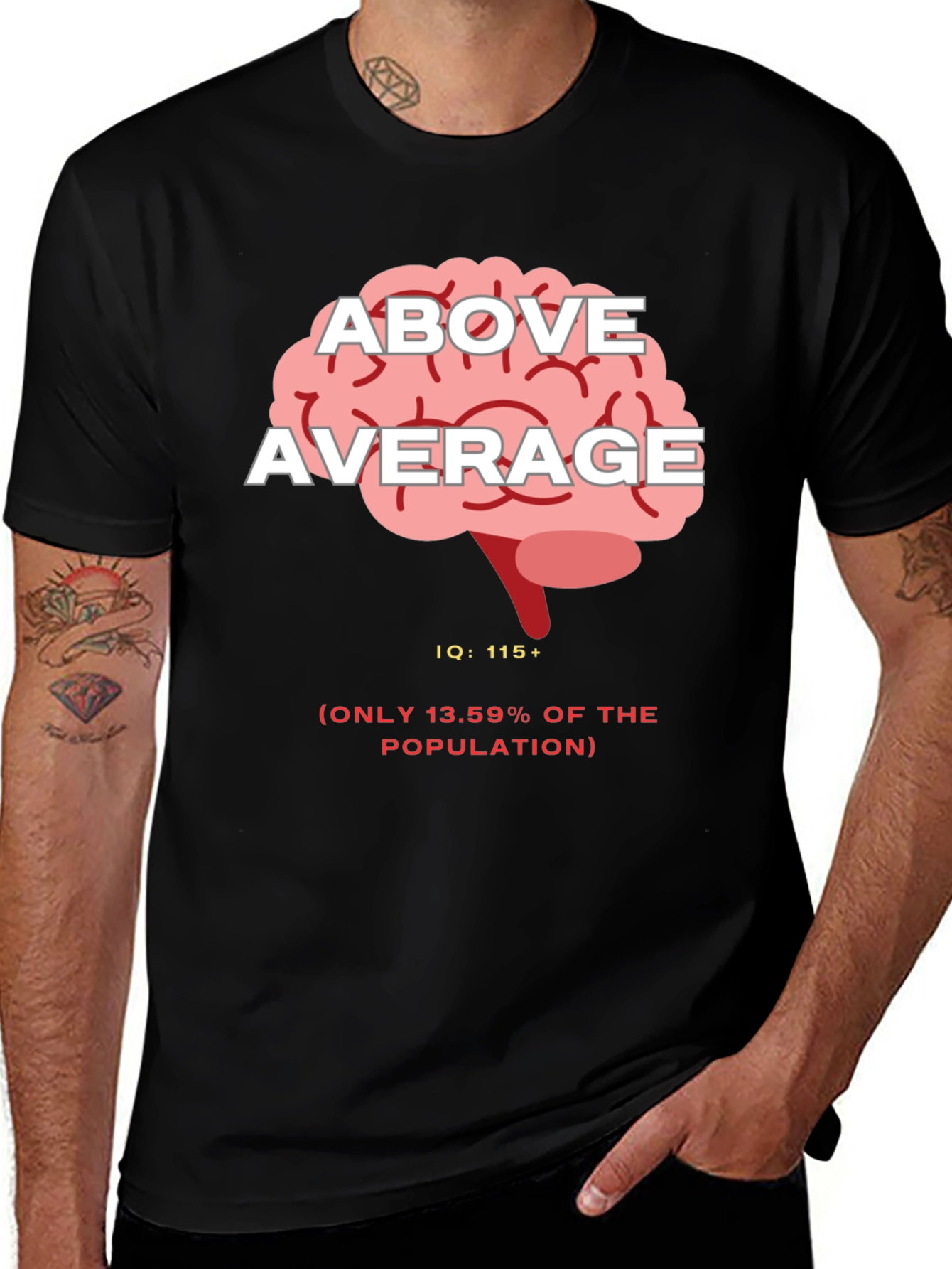 Variant 28 of Above Average IQ Graphic Tee - Black