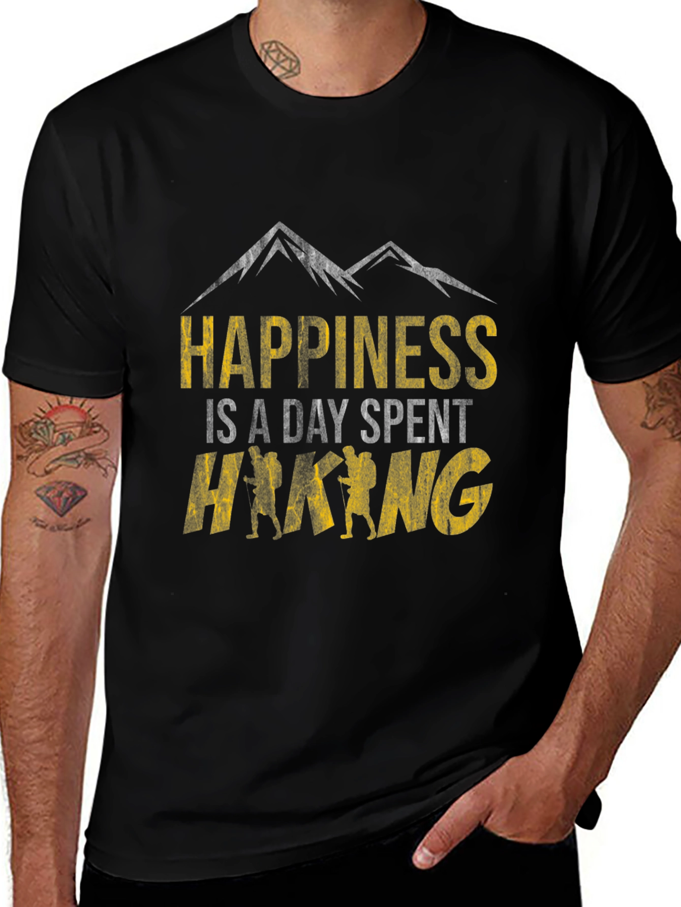 Variant 4 of Happiness Hiking T-Shirt - Adventure Graphic Tee