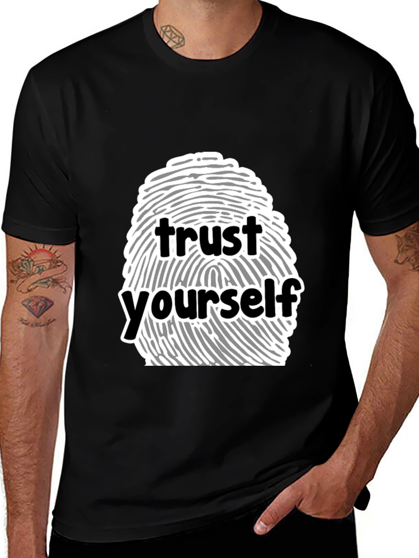 Variant 30 of Trust Yourself Graphic Tee - Black
