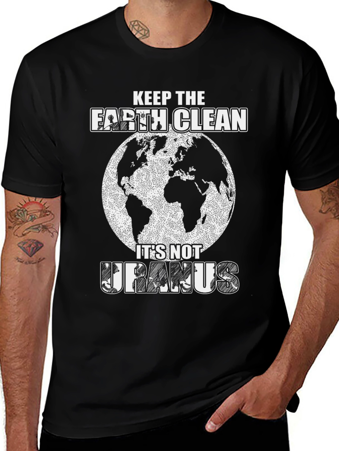 Black Keep the Earth Clean Graphic Tee - Save the Planet main image