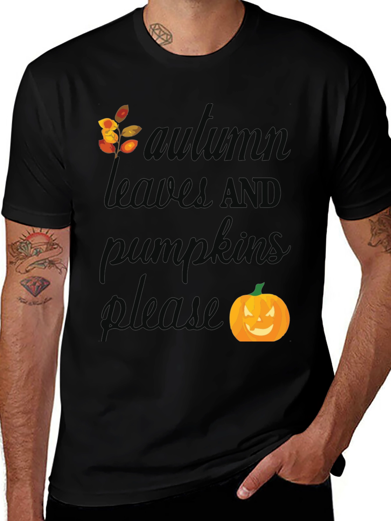 Variant 25 of Autumn Leaves and Pumpkins Please T-Shirt