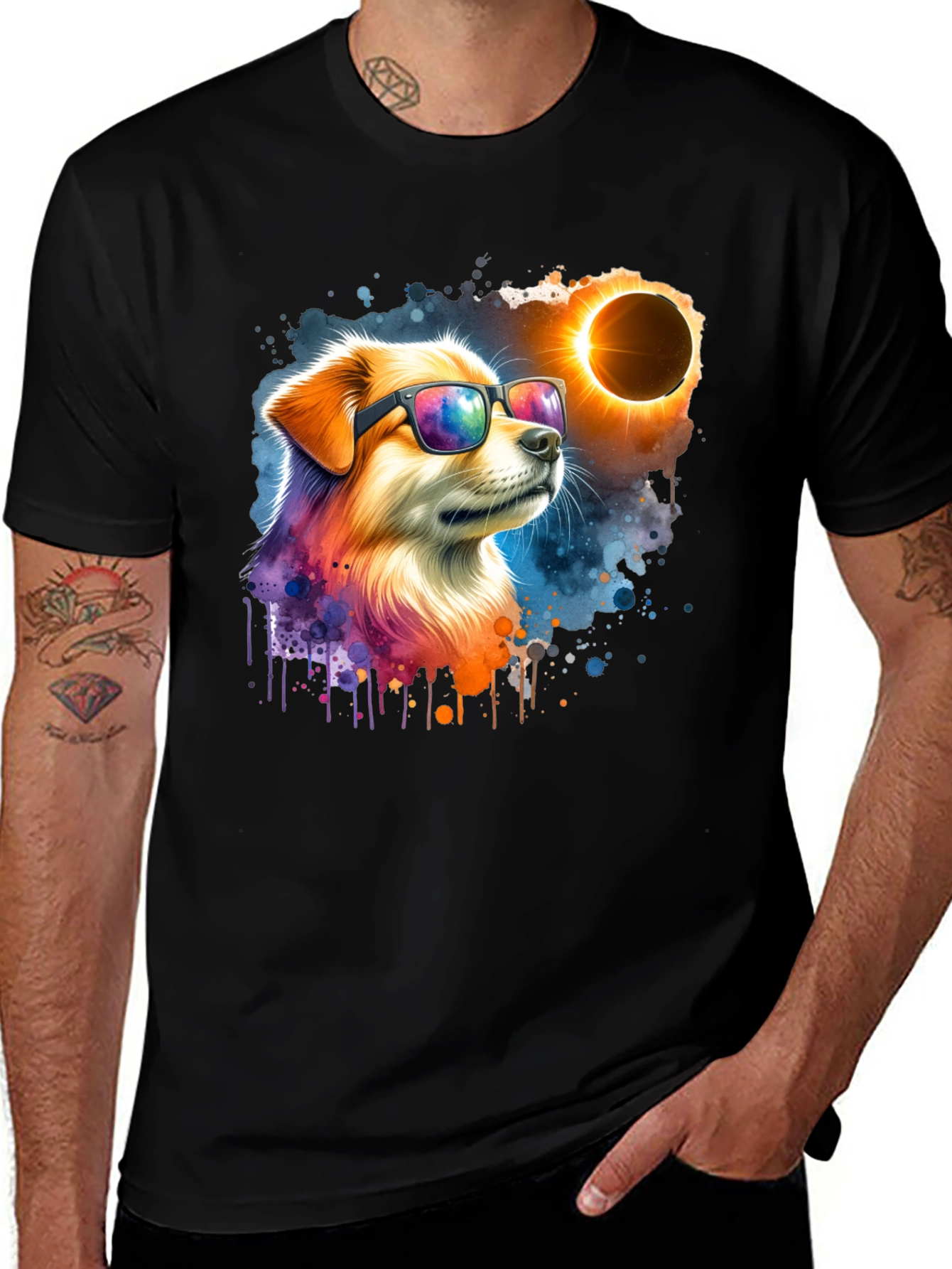 Variant 15 of Cool Dog Eclipse T-Shirt - Unisex Graphic Tee