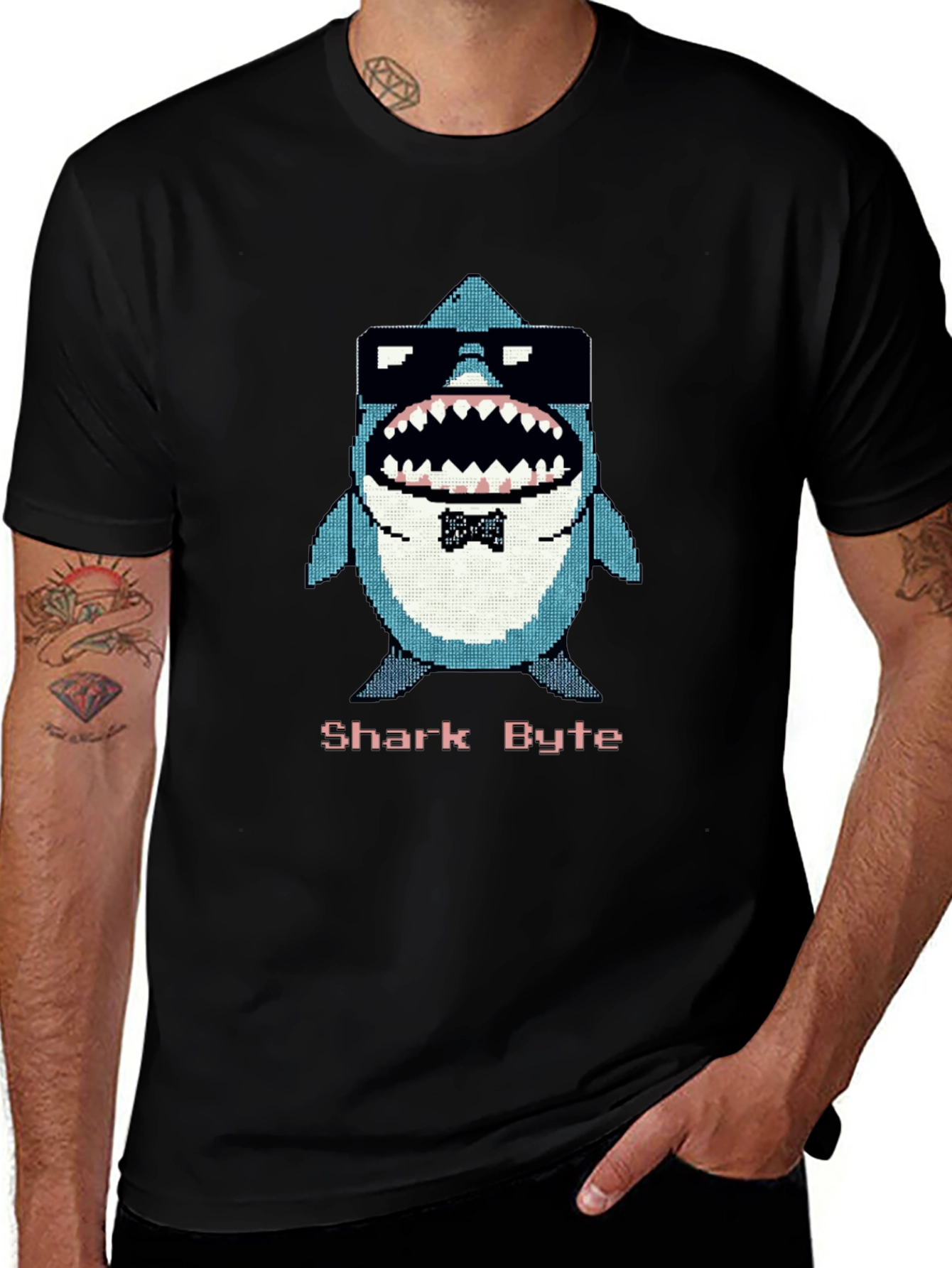 Variant 29 of Pixelated Shark Byte T-Shirt