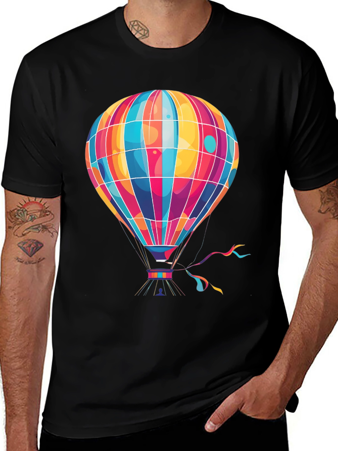 Variant 27 of Vibrant Hot Air Balloon Graphic Tee - Stylish & Unique!