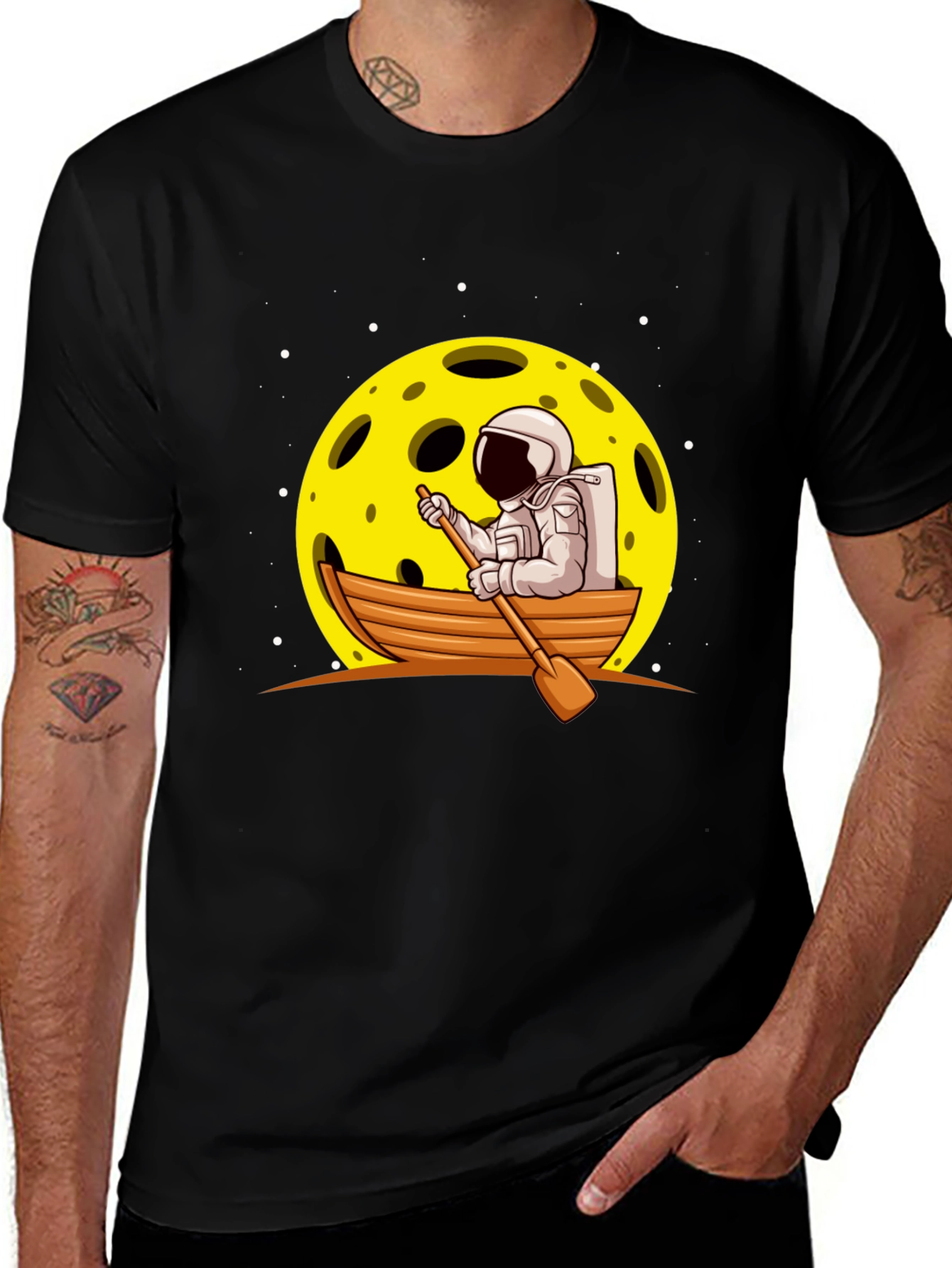Variant 7 of Astronaut Moon Boat Graphic Tee