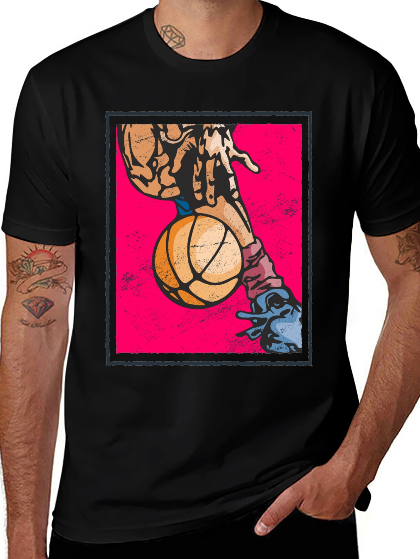 Variant 7 of Basketball Graphic Tee - Black