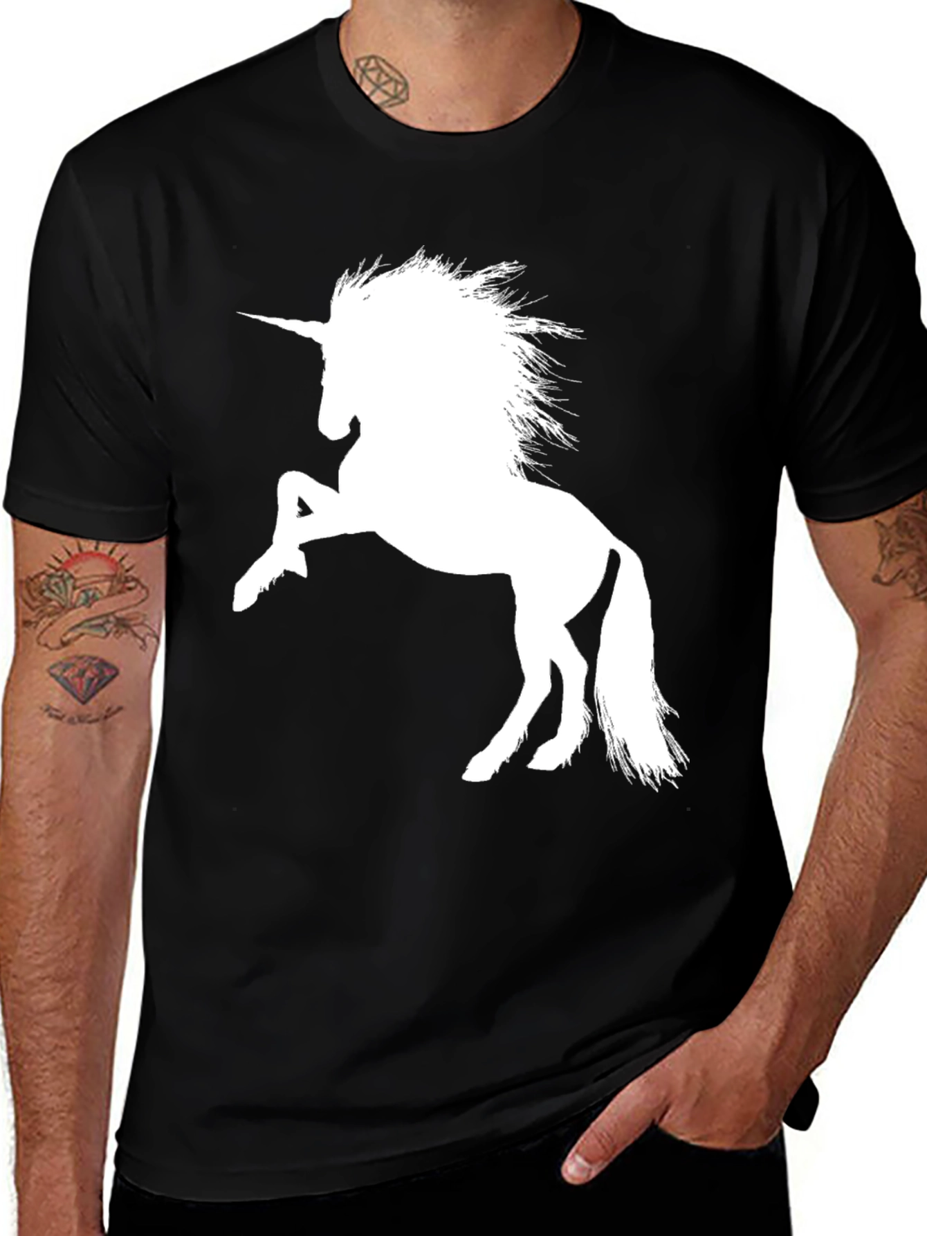 Variant 28 of Unicorn Graphic T-Shirt - Classic Black Tee