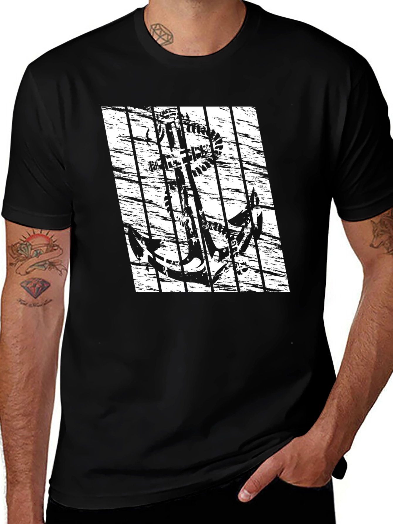Variant 5 of Nautical Anchor Graphic T-Shirt