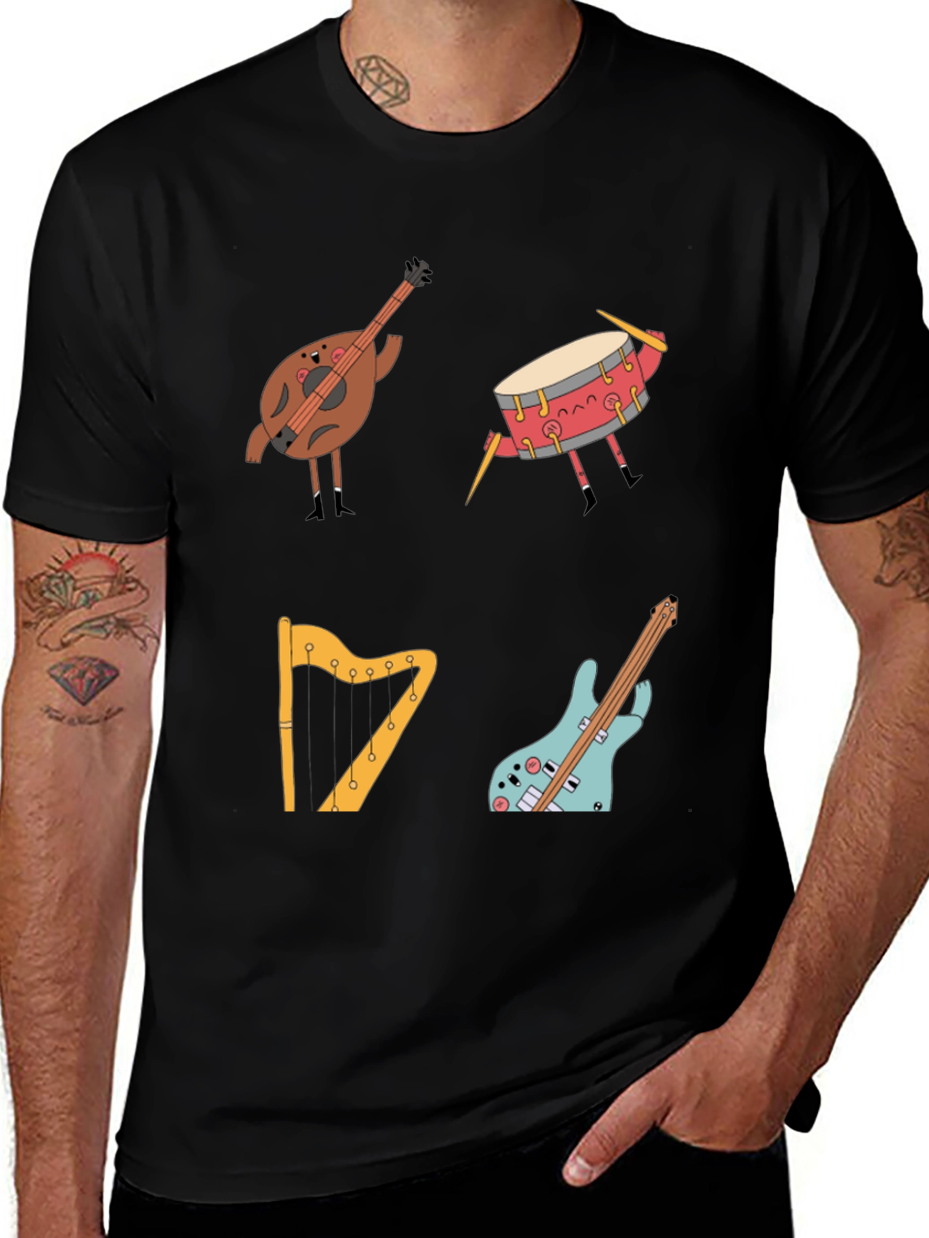 Musical Instrument Cartoon T-Shirt