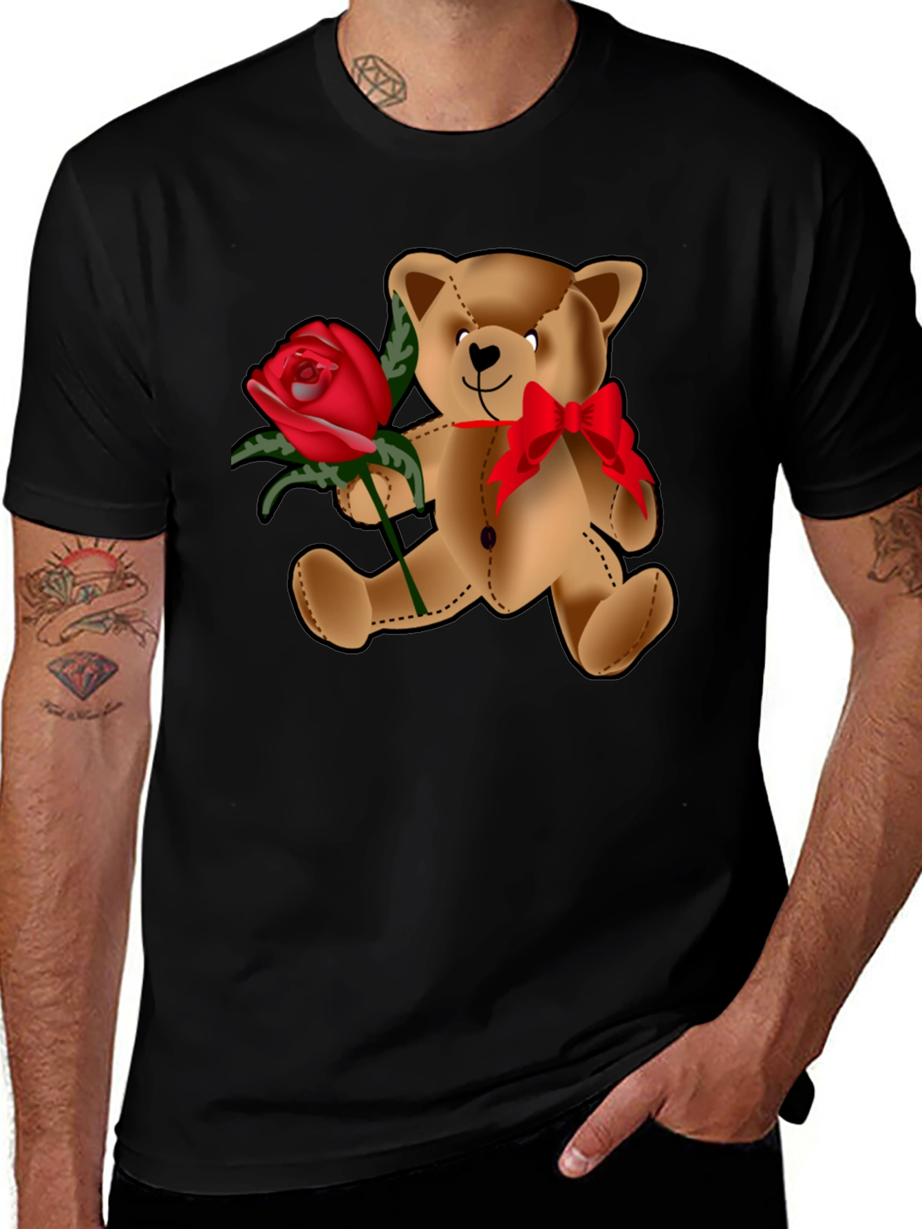 Variant 18 of Teddy Bear Rose T-Shirt: Cute & Stylish