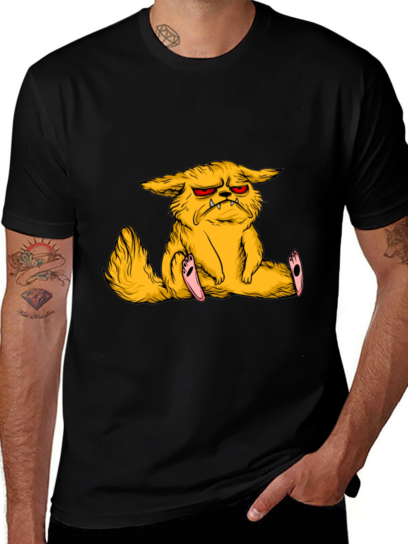 Variant 8 of Grumpy Yellow Creature Graphic Tee