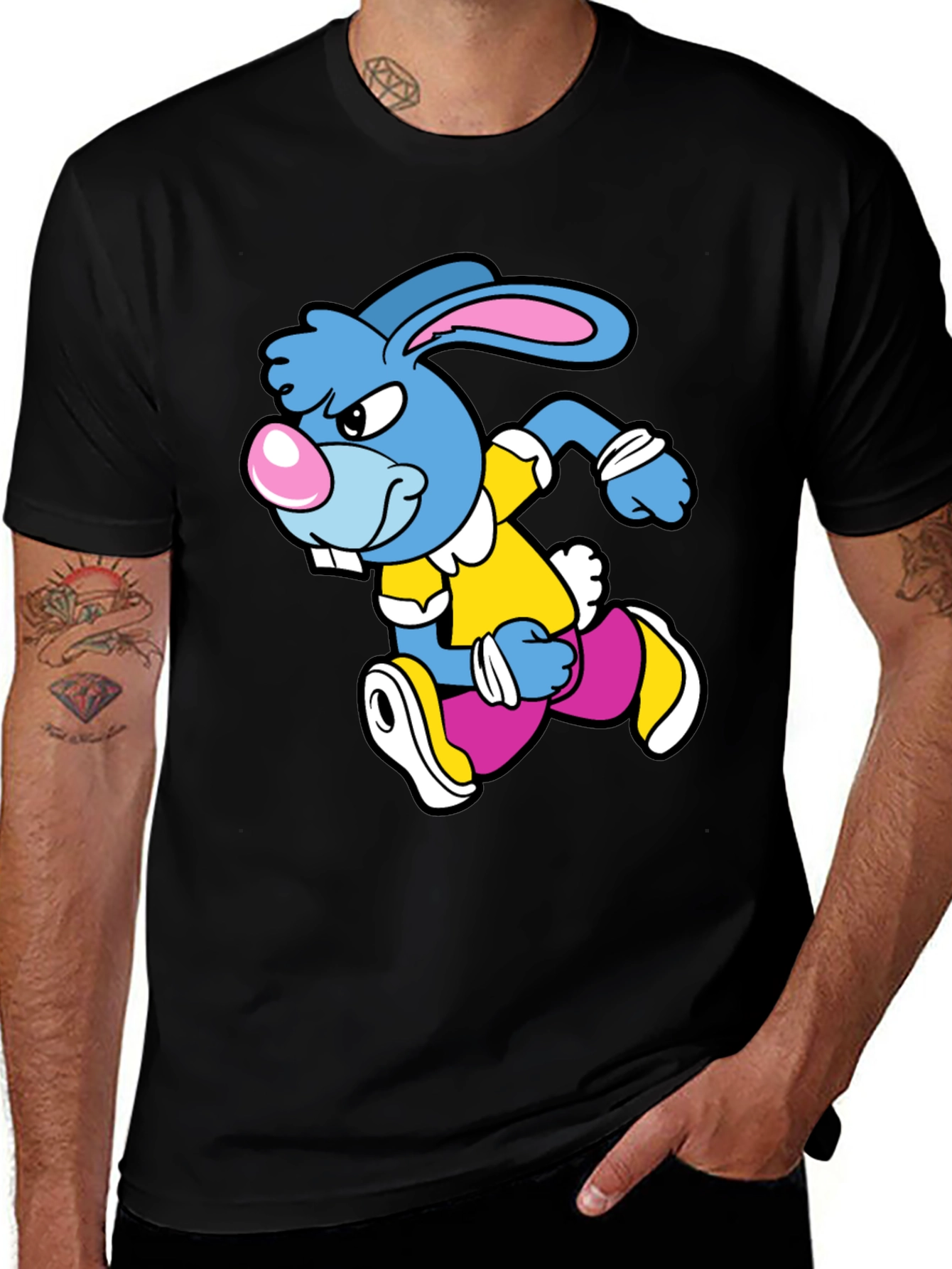 Variant 29 of Cartoon Running Rabbit Graphic T-Shirt