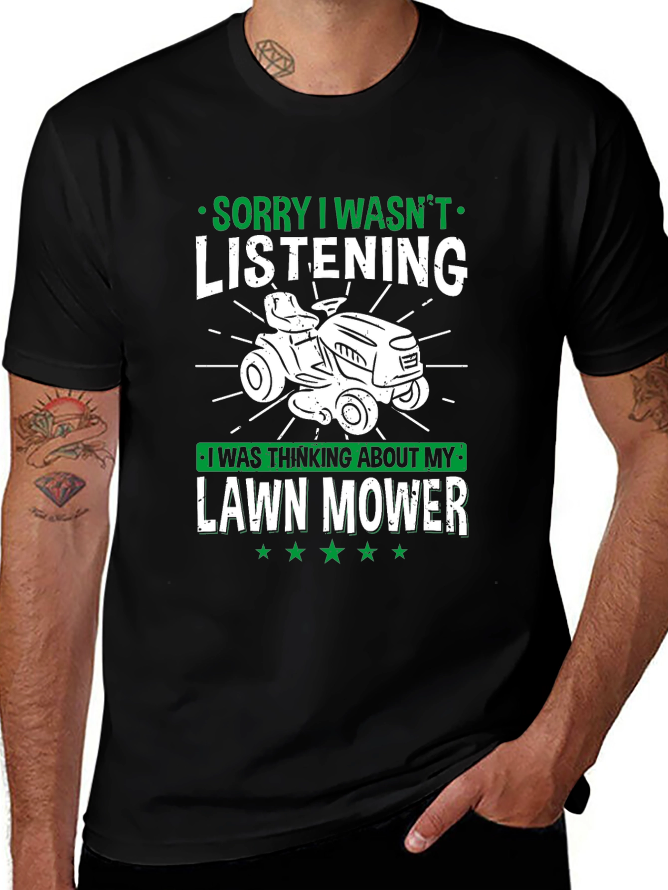 Variant 24 of Lawn Mower Humor T-Shirt - Sorry Wasn't Listening
