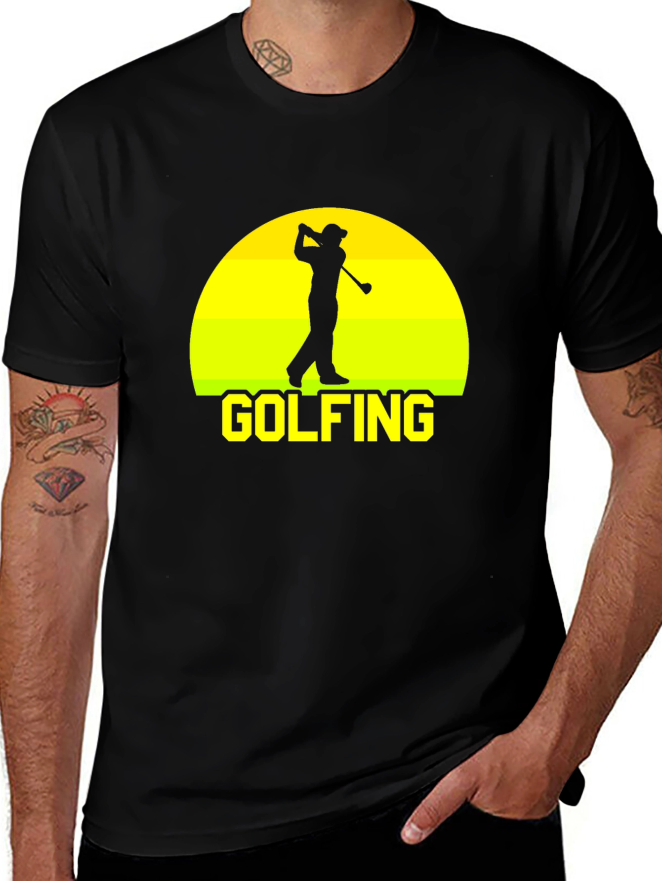 Variant 21 of Golfing Silhouette T-Shirt - Golfer Tee