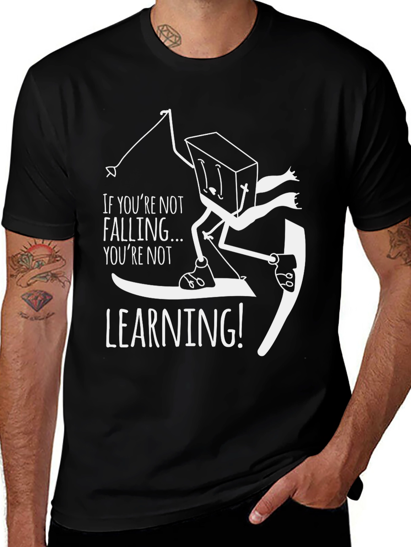 Variant 24 of Funny Skiing T-Shirt - Falling is Learning!