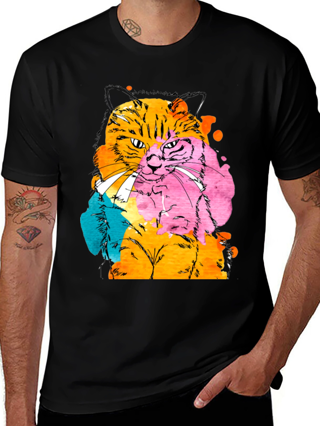 Variant 8 of Abstract Cat Graphic T-Shirt