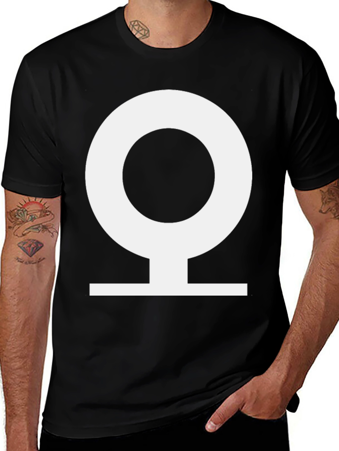 Variant 24 of Gender Symbol T-Shirt - Black Crew Neck Tee
