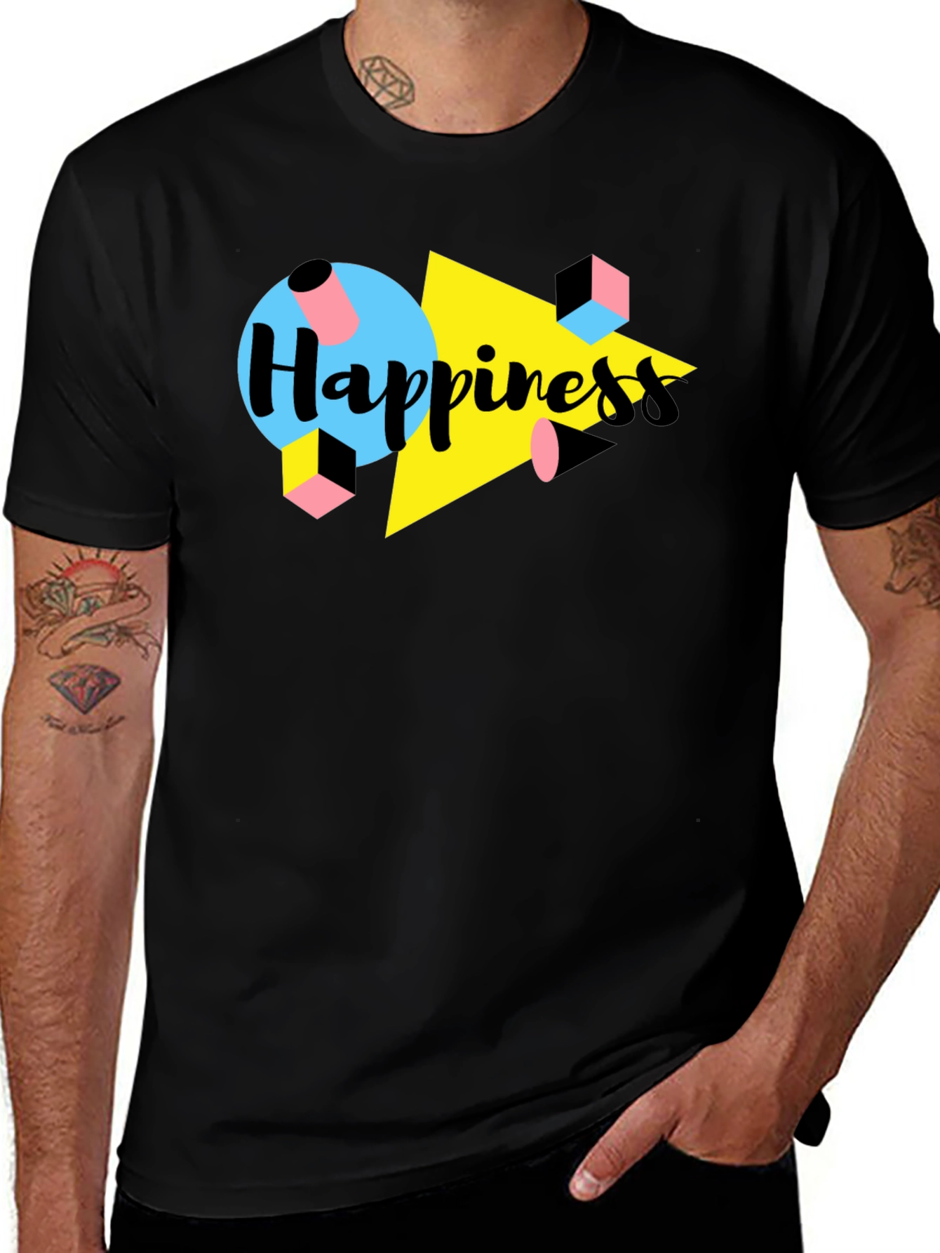 Variant 21 of Happiness Graphic Tee - Retro 90s Style
