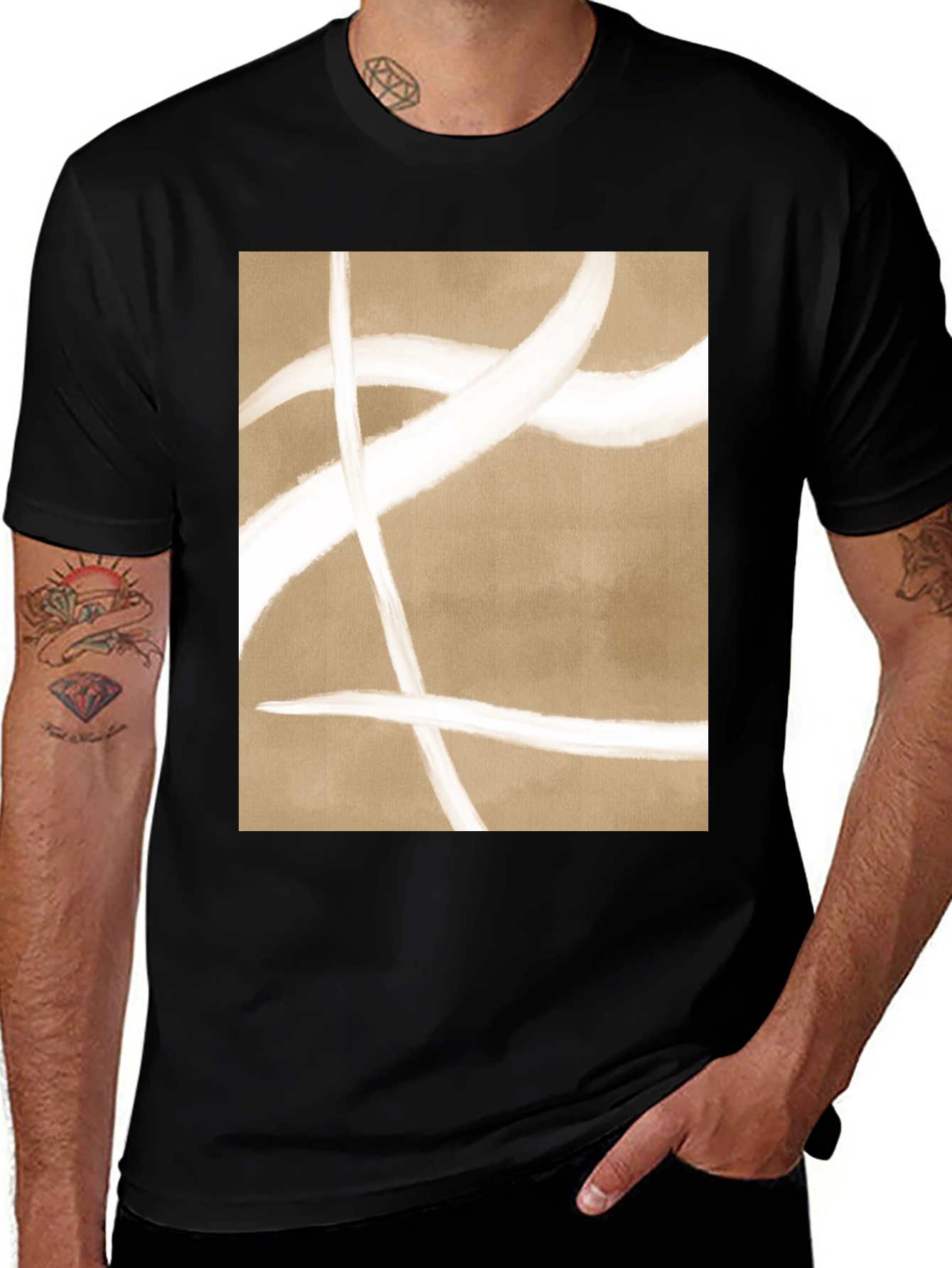 Variant 30 of Abstract Lines Graphic Tee - Modern Casual Shirt