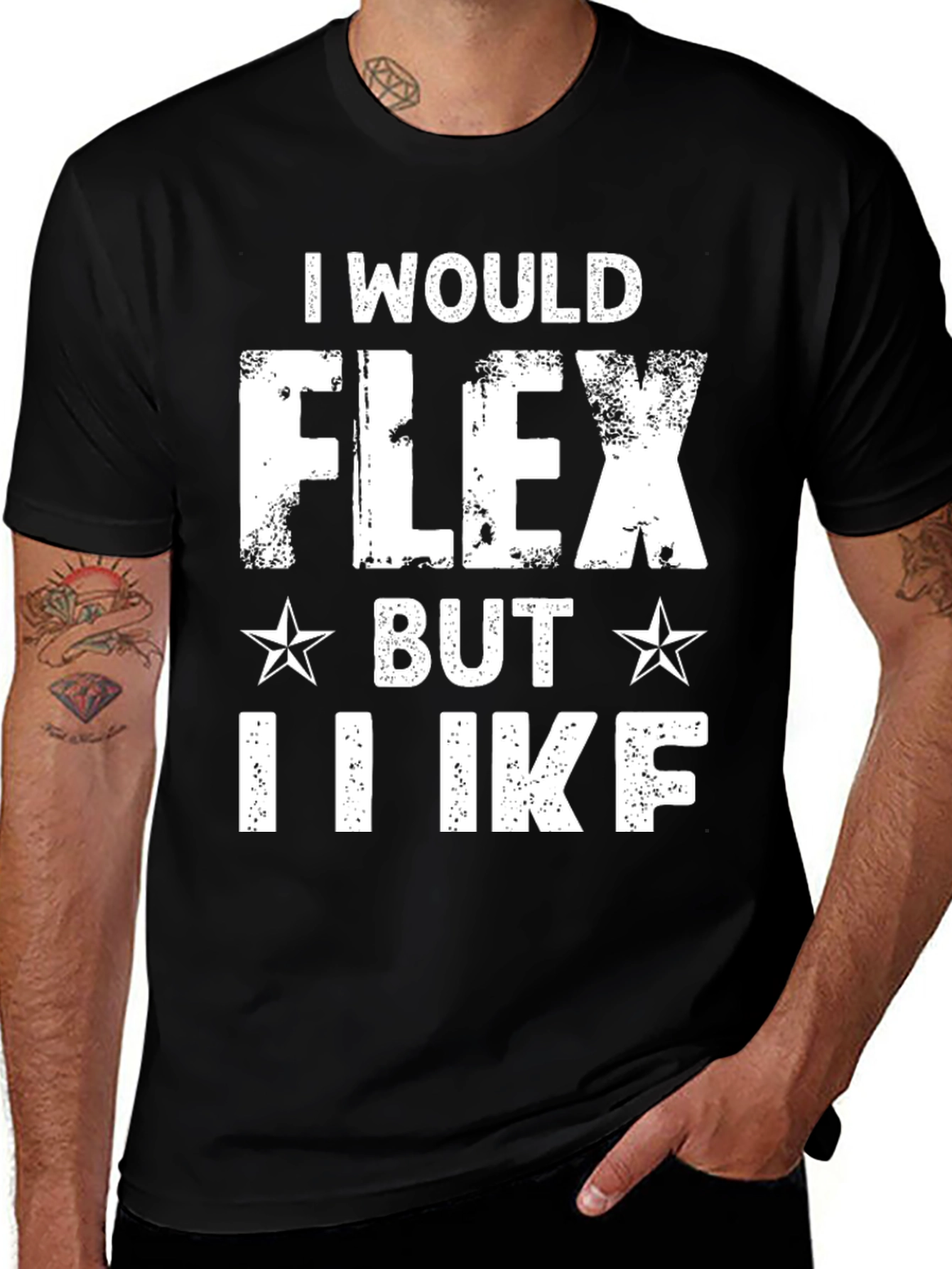 Variant 4 of Funny Workout T-Shirt - I Would Flex But I Like