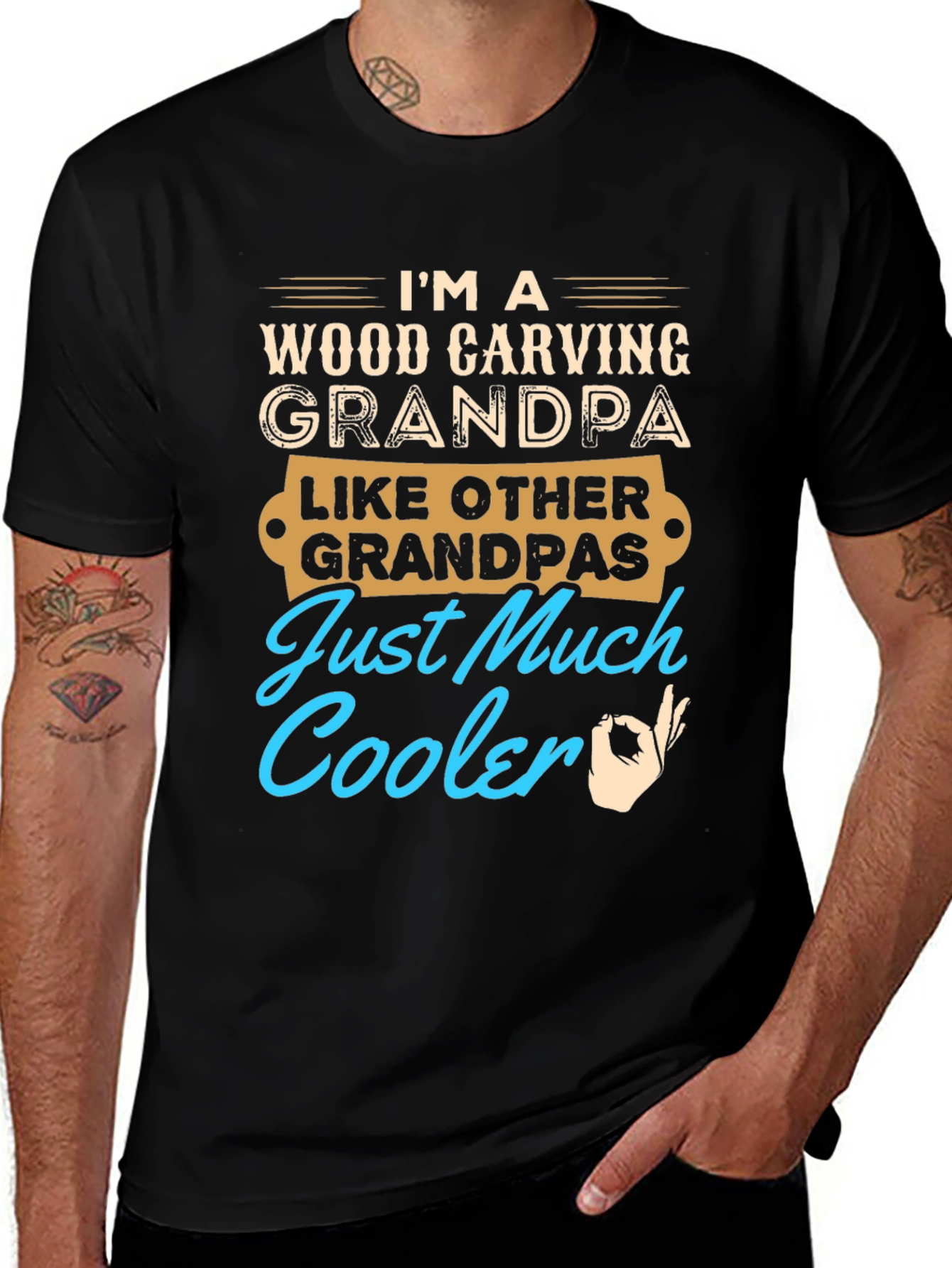 Variant 2 of Wood Carving Grandpa T-Shirt