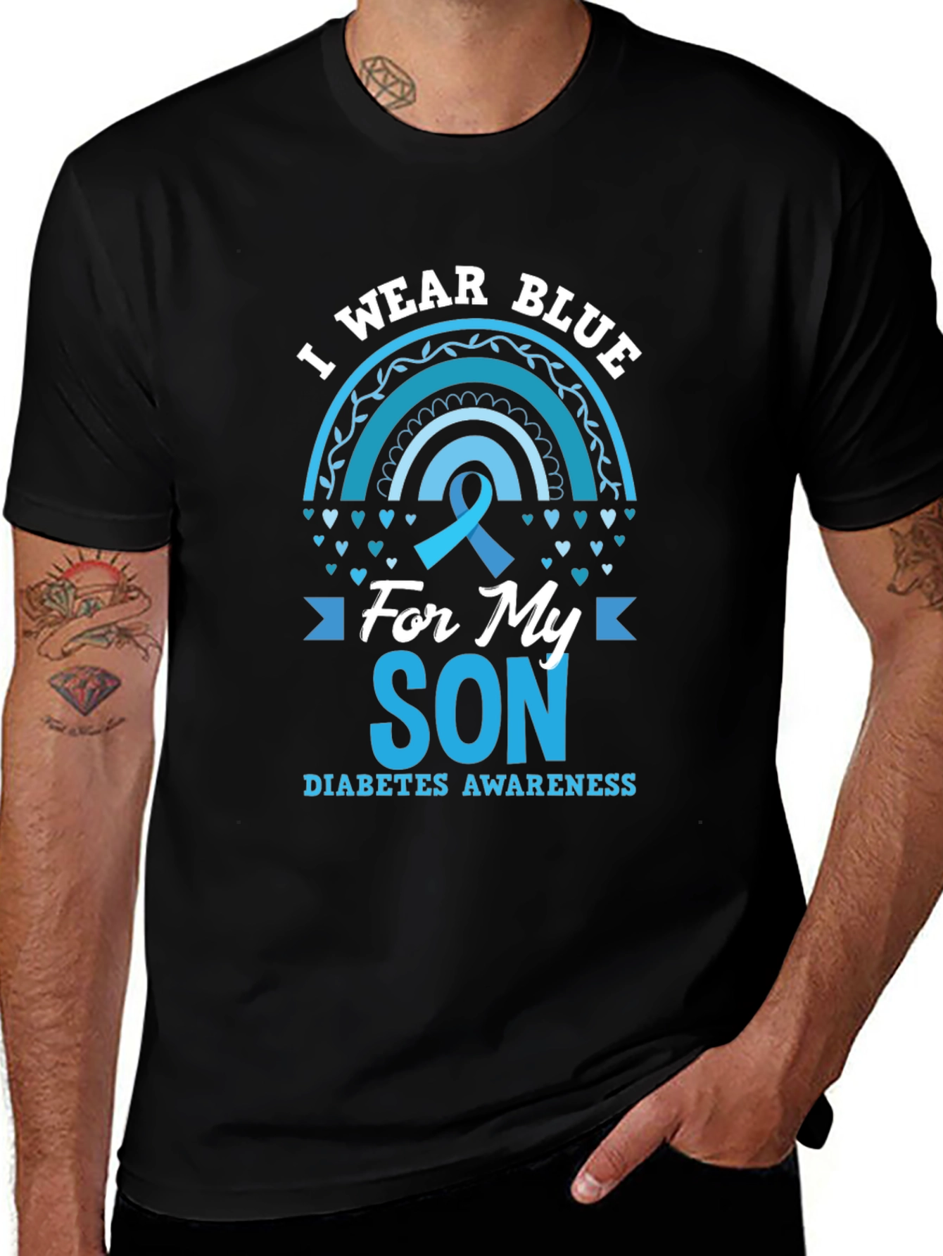 Variant 17 of I Wear Blue For My Son Diabetes Awareness T-Shirt