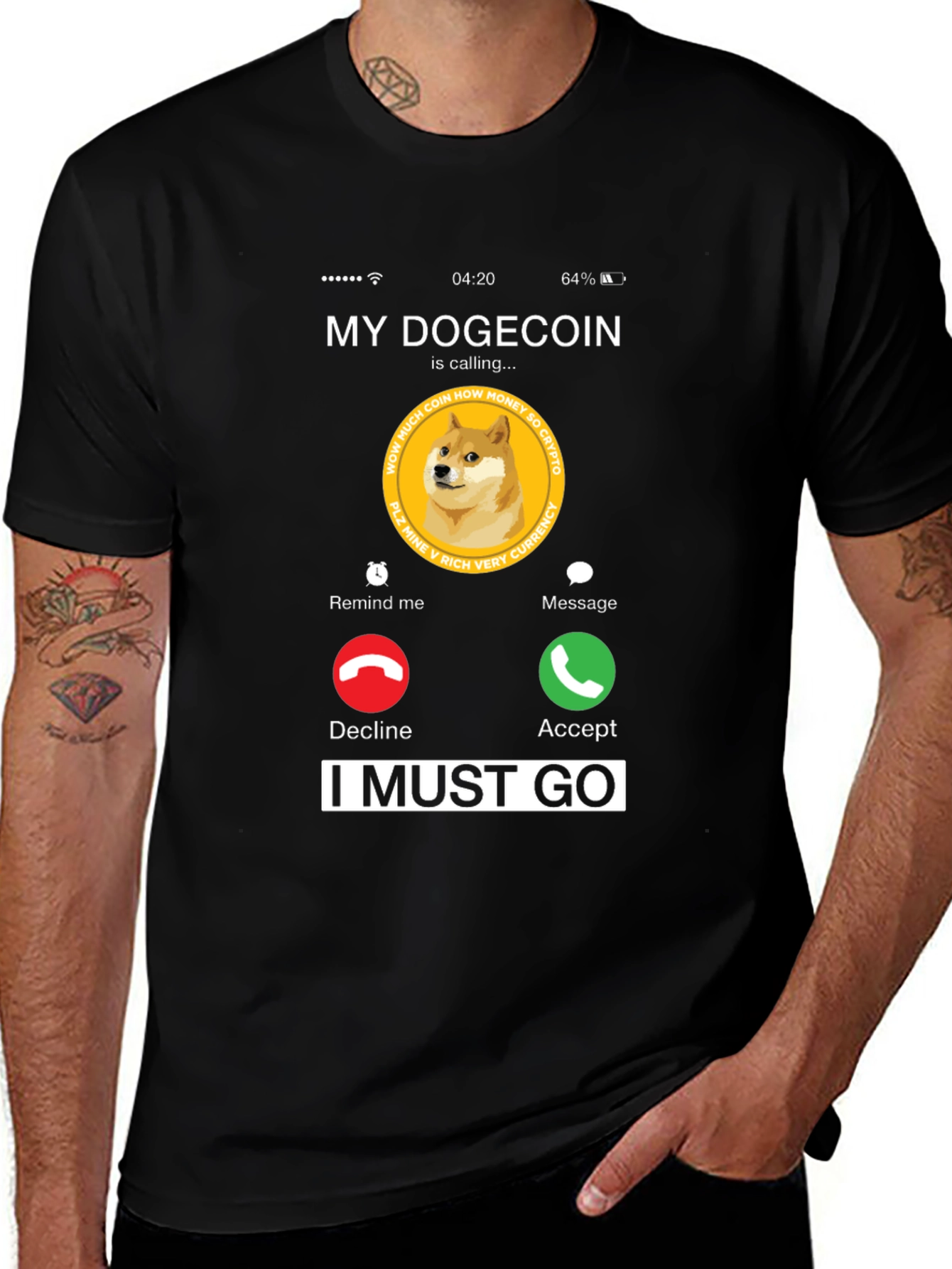 Variant 26 of Dogecoin Calling T-Shirt - Crypto Meme Tee