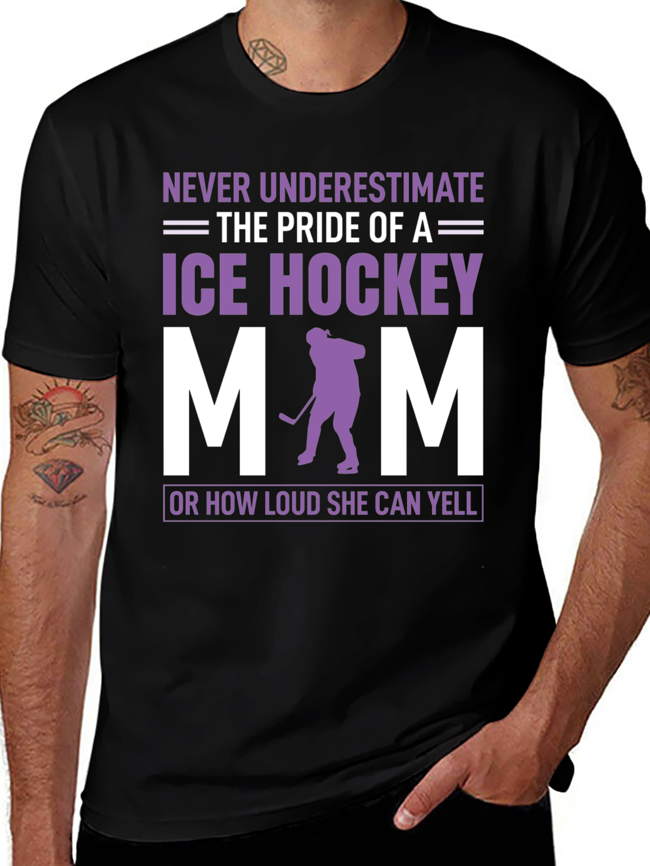 Variant 18 of Ice Hockey Mom T-Shirt - Never Underestimate The Pride!