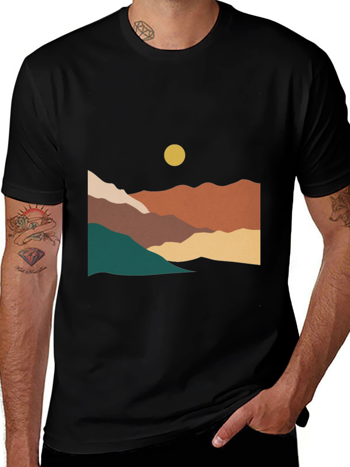 Variant 25 of Mountainscape Graphic Tee - Modern Minimalist Design
