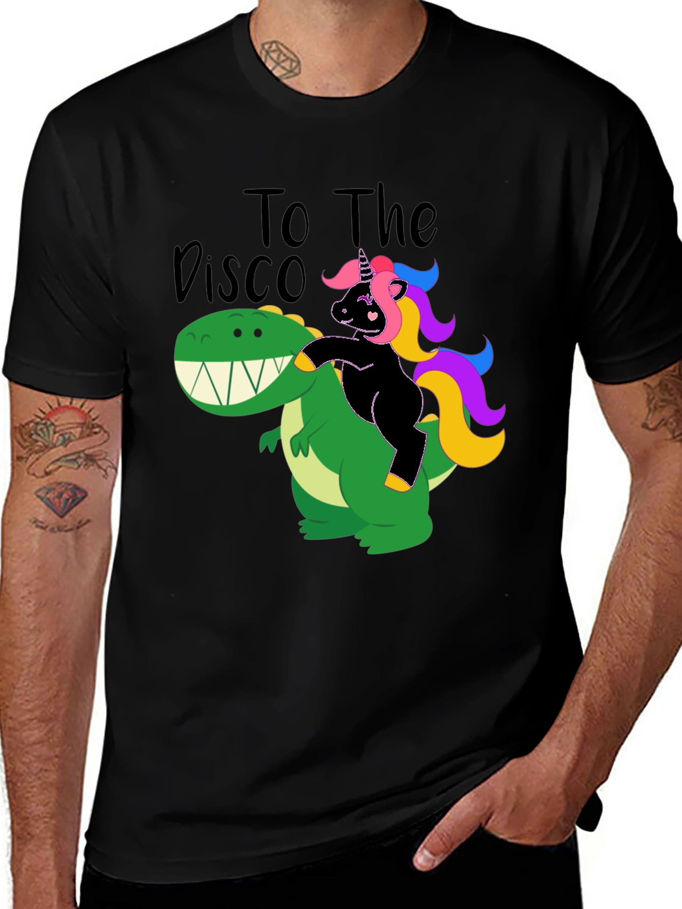 Variant 8 of Unicorn Riding Dinosaur T-Shirt - To The Disco