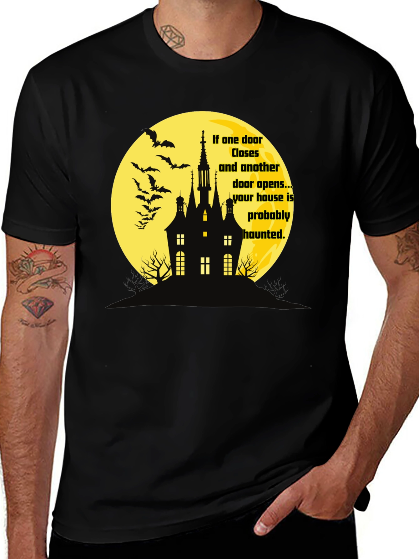 Variant 23 of Haunted House T-Shirt - Halloween Spooky Tee