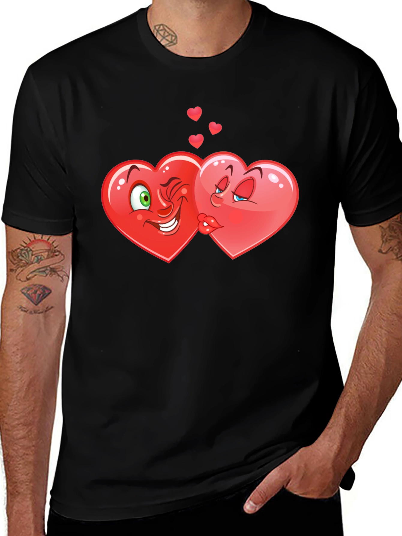 Kissing Hearts Graphic Tee - Valentine's Day